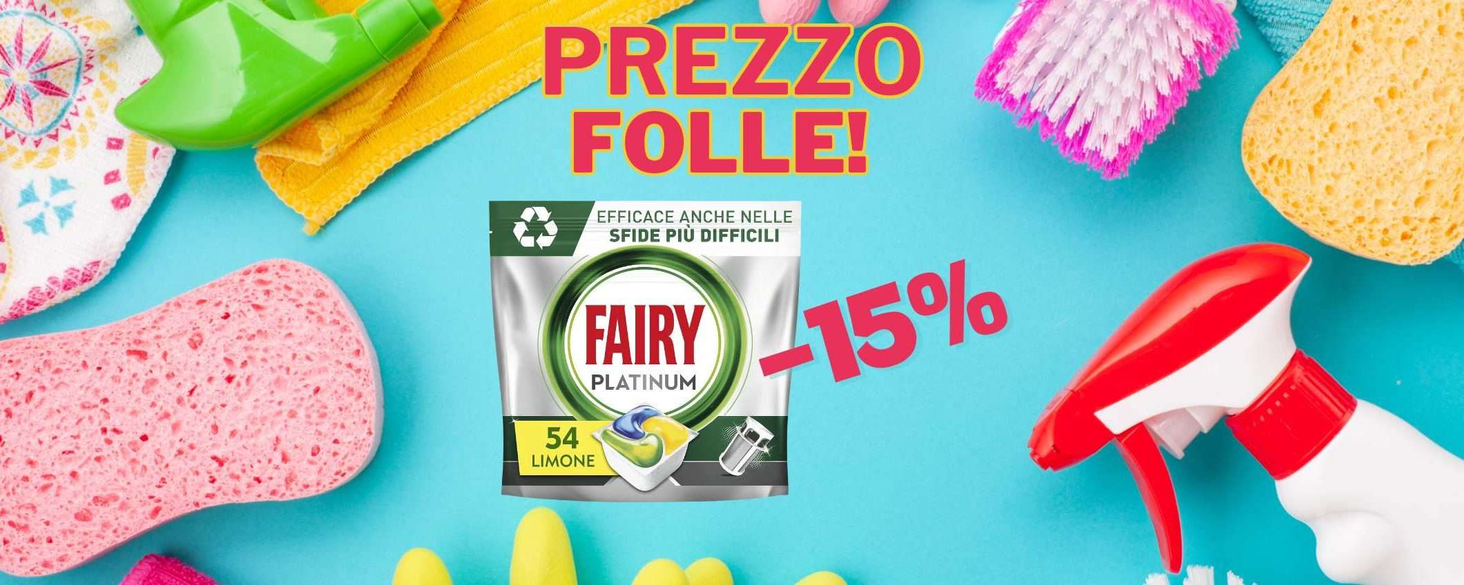 Ben 56 pastiglie Fairy Platinum in sconto del 15% su Amazon! Ben 56 pastiglie Fairy Platinum in sconto del 15% su Amazon!