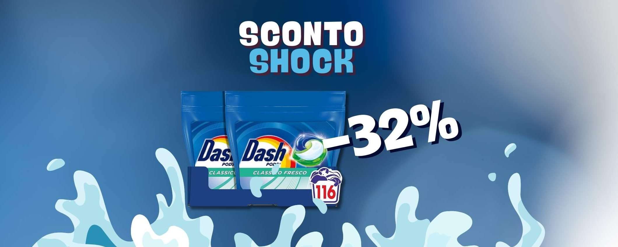 116 lavaggi con Dash Pods in sconto del 32% su Amazon! 116 lavaggi con Dash Pods in sconto del 32% su Amazon!