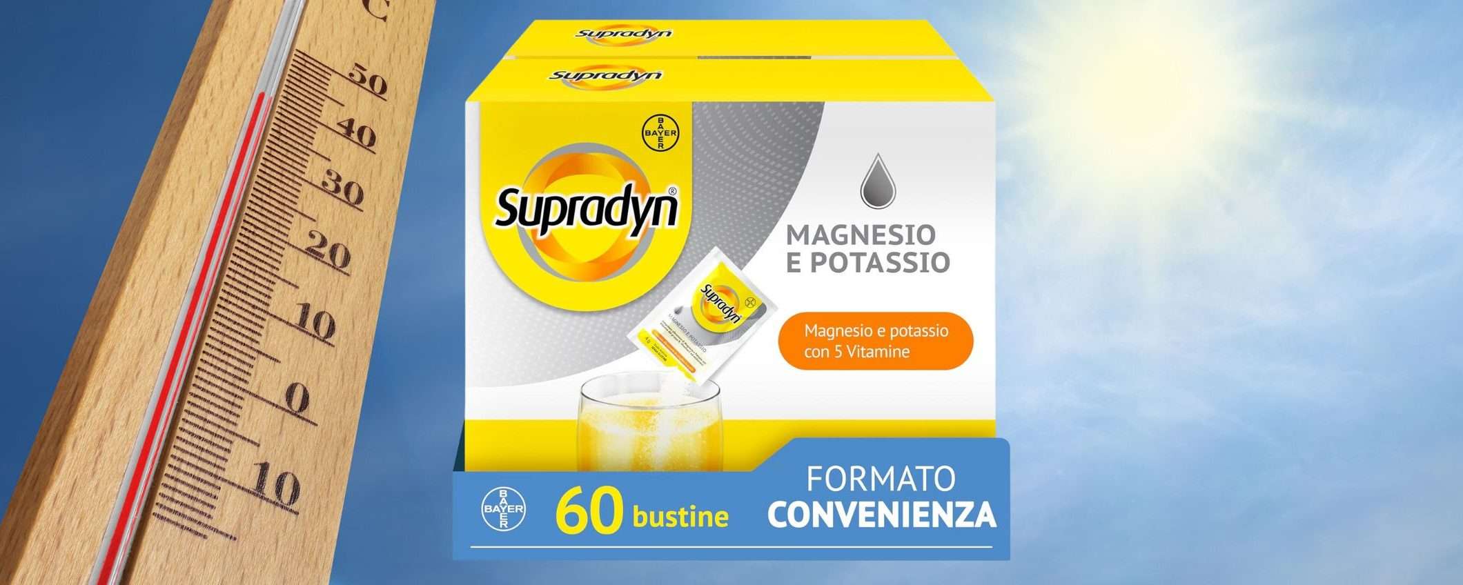 Supradyn Magnesio e Potassio: COMBATTI IL CALDO con il formato convenienza in sconto (-30%) Supradyn Magnesio e Potassio: COMBATTI IL CALDO con il formato convenienza in sconto (-30%)