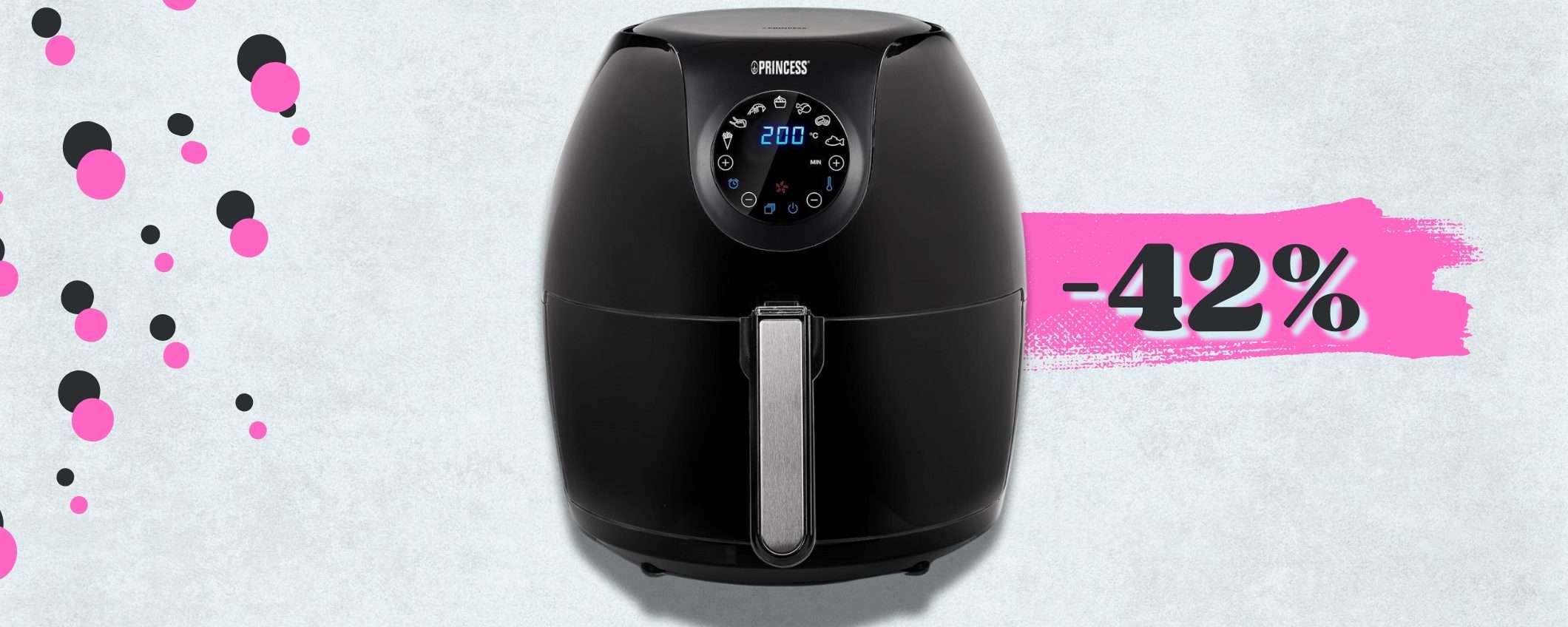 Friggitrice ad aria 5.2L con prezzo DISINTEGRATO su Amazon (-42%) Friggitrice ad aria 5.2L con prezzo DISINTEGRATO su Amazon (-42%)