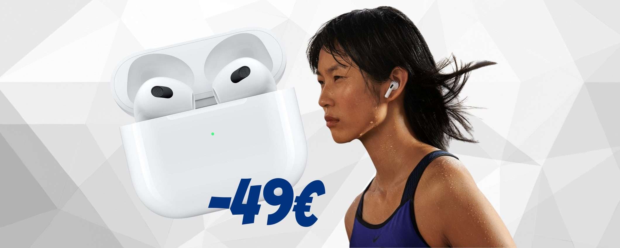 AirPods (terza generazione) con ricarica MagSafe a 49€ in MENO AirPods (terza generazione) con ricarica MagSafe a 49€ in MENO