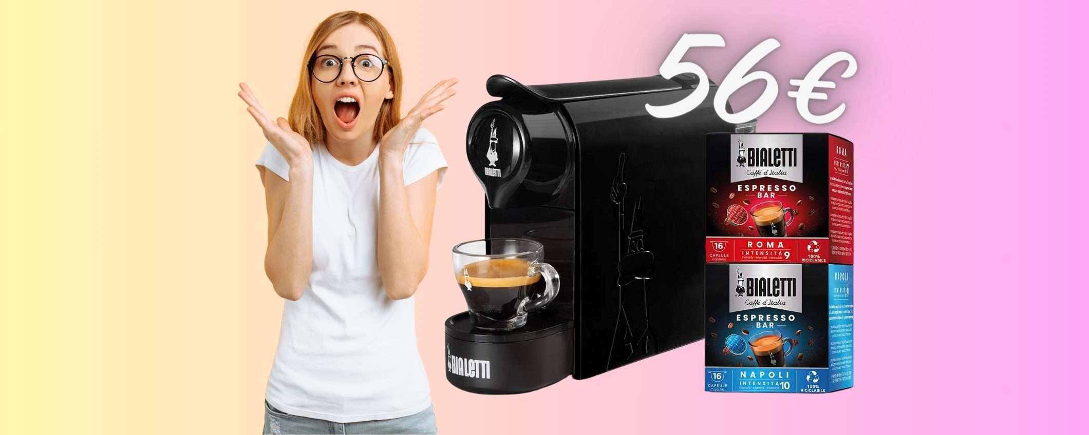Bialetti Gioia: macchina caffè con in OMAGGIO 32 capsule a SOLI 56€ Bialetti Gioia: macchina caffè con in OMAGGIO 32 capsule a SOLI 56€