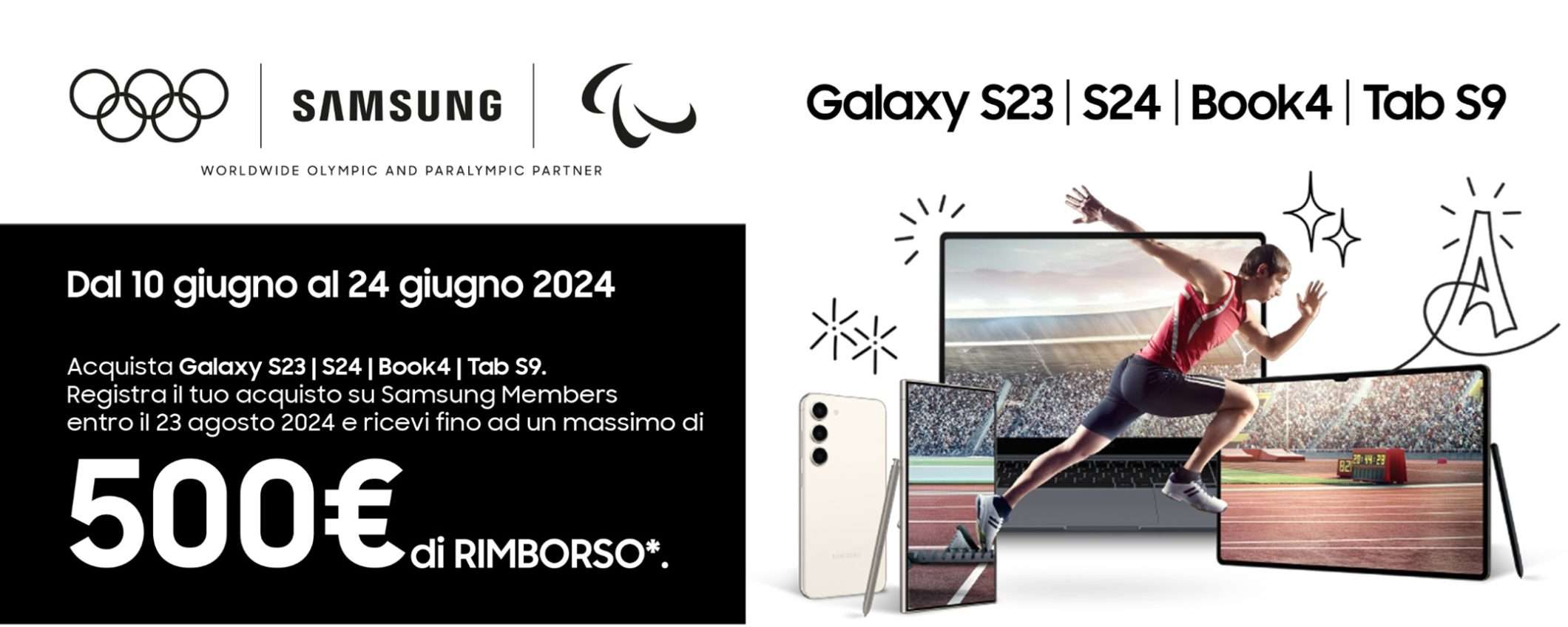 Fino a 500 euro di rimborso con Cashback Samsung da Unieuro Fino a 500 euro di rimborso con Cashback Samsung da Unieuro