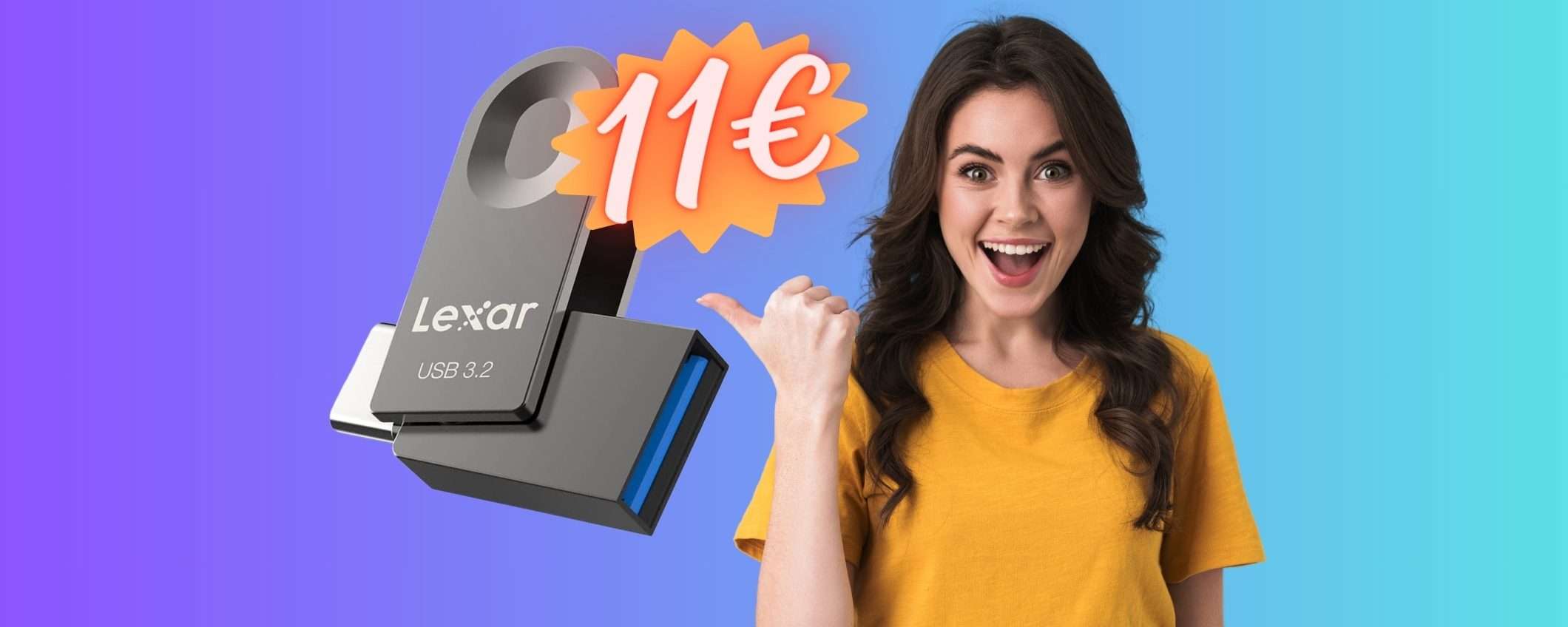 Chiavetta USB 2 in 1 da 64GB VELOCISSIMA a soli 11€ su Amazon Chiavetta USB 2 in 1 da 64GB VELOCISSIMA a soli 11€ su Amazon