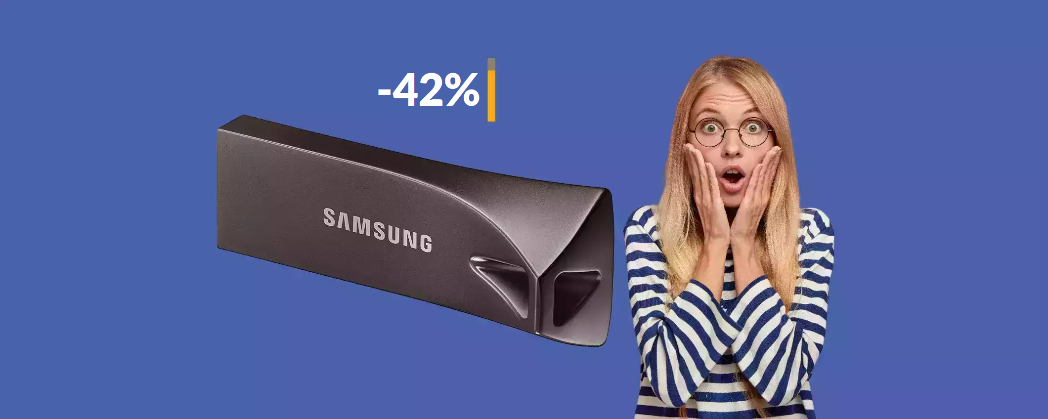 Chiavetta USB Samsung 256GB a soli 37€: è un autentico fulmine