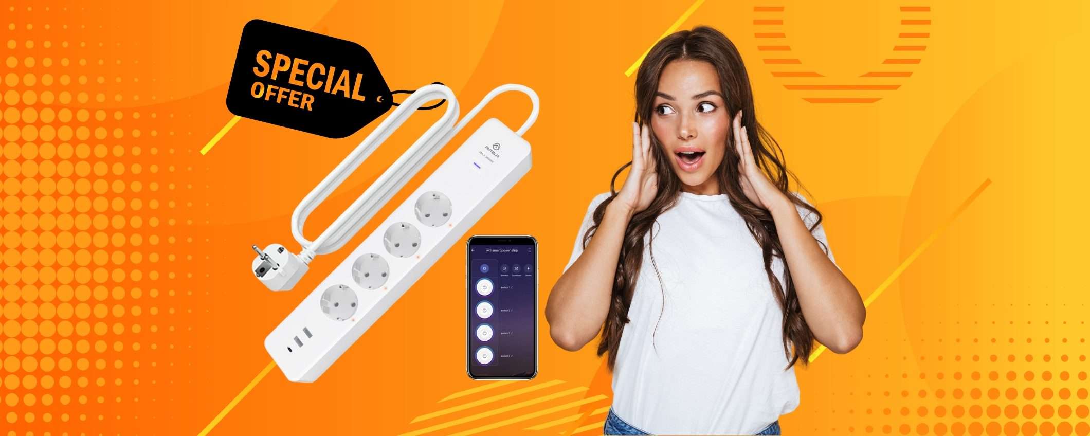 Ciabatta multipresa Smart compatibile con Alexa in SCONTO con COUPON Ciabatta multipresa Smart compatibile con Alexa in SCONTO con COUPON