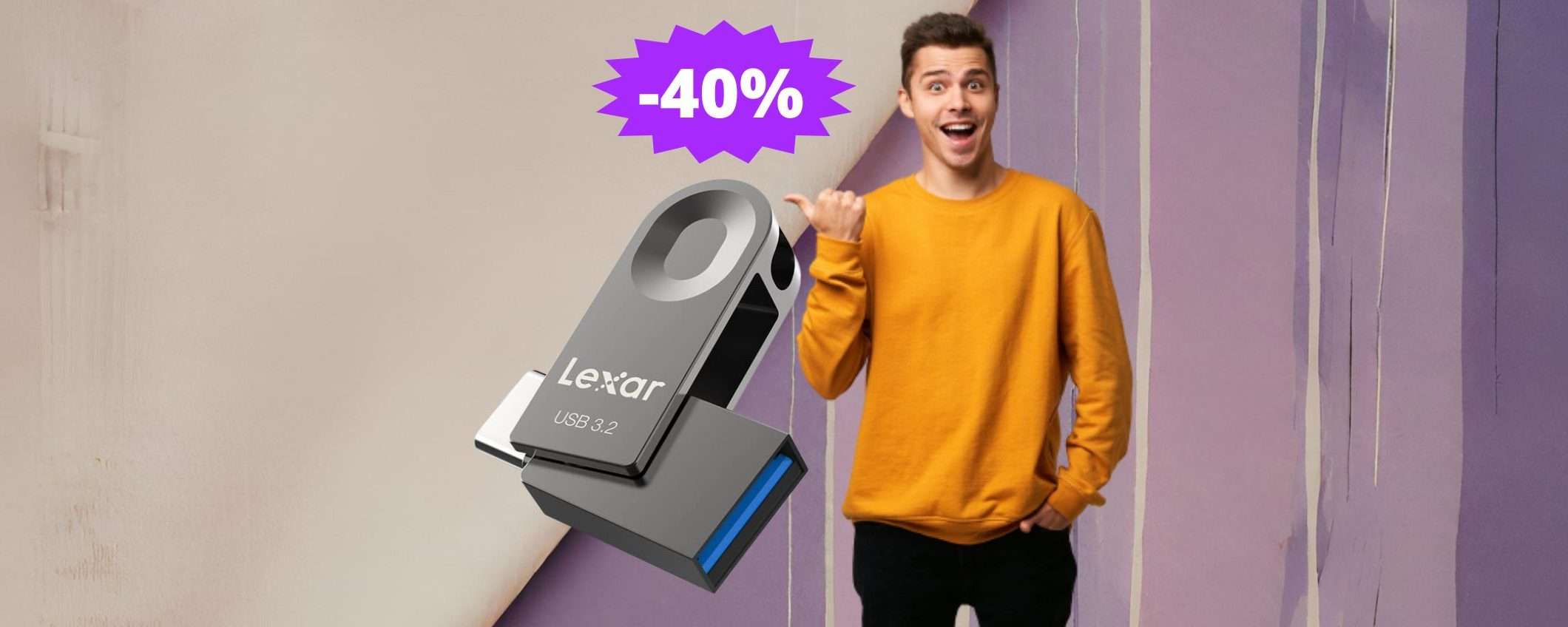 Chiavetta Lexar da 64 GB: un AFFARE da non perdere (-40%) Chiavetta Lexar da 64 GB: un AFFARE da non perdere (-40%)