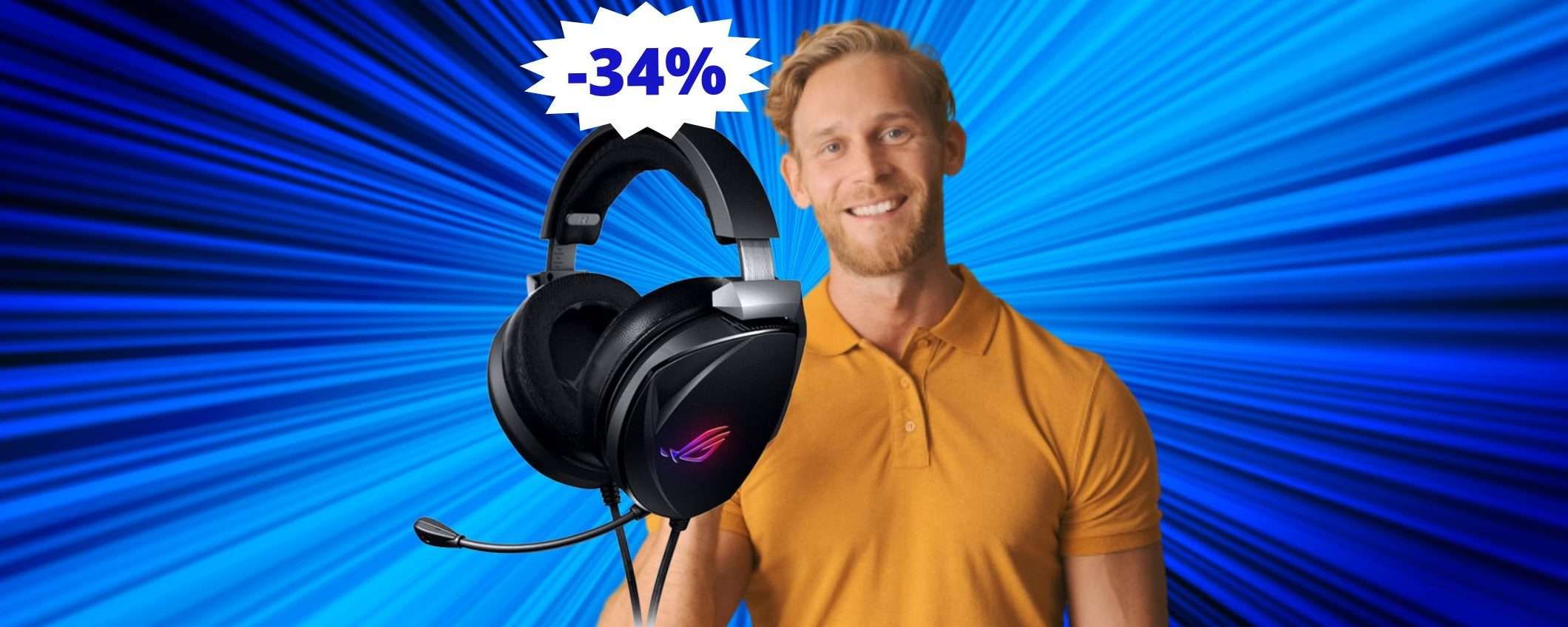 Cuffie da gaming ASUS ROG Theta: sconto EPICO di 100 euro Cuffie da gaming ASUS ROG Theta: sconto EPICO di 100 euro