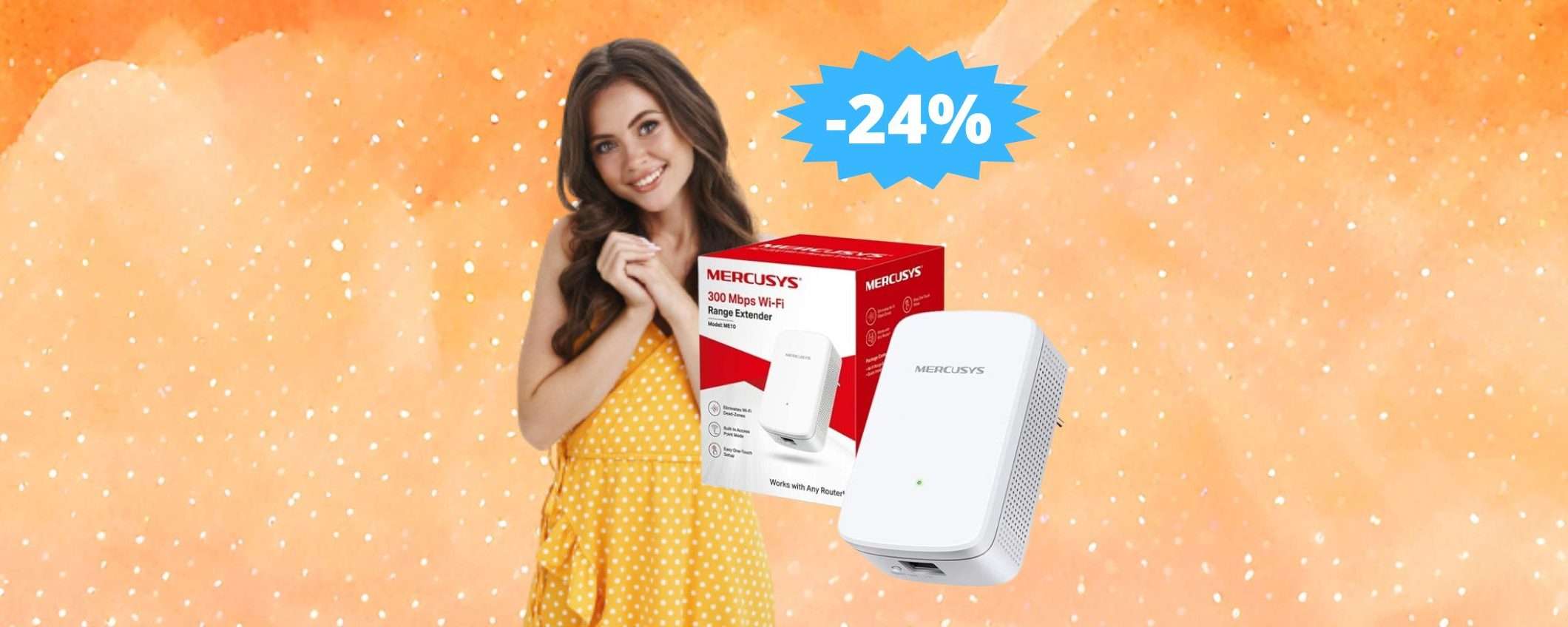 Ripetitore Mercusys TP-Link ME10: sconto ESCLUSIVO del 24% Ripetitore Mercusys TP-Link ME10: sconto ESCLUSIVO del 24%
