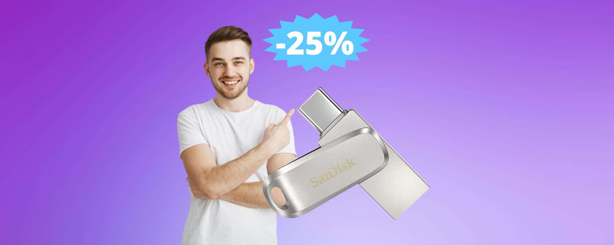 Chiavetta USB SanDisk da 256GB: qualità e velocità in SUPER sconto Chiavetta USB SanDisk da 256GB: qualità e velocità in SUPER sconto