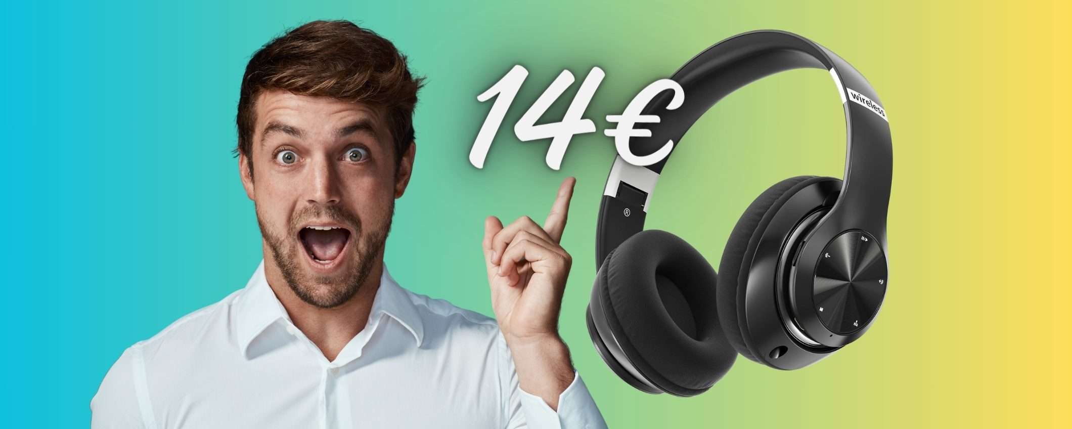 Cuffie Bluetooth da 60h di autonomia a PREZZO STRACCIATO, solo 14€ Cuffie Bluetooth da 60h di autonomia a PREZZO STRACCIATO, solo 14€