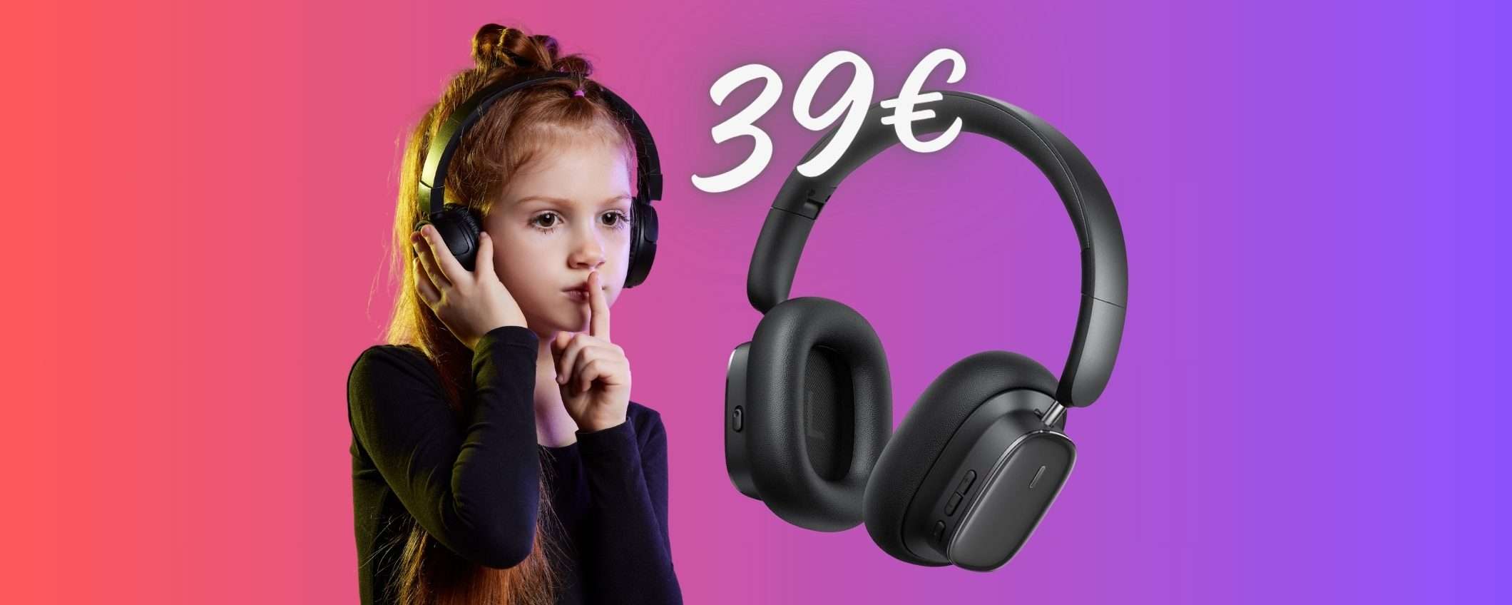 Cuffie Bluetooth con cancellazione rumore e 100h di audio tue a 39€ Cuffie Bluetooth con cancellazione rumore e 100h di audio tue a 39€