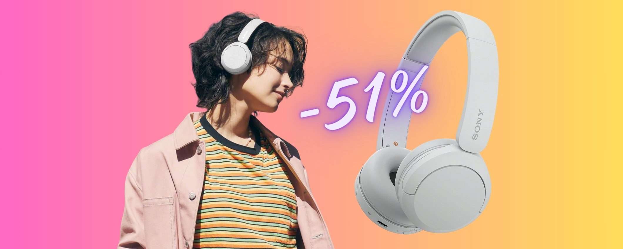 Cuffie wireless Sony WH-CH520 (quasi) al MINIMO STORICO (-51%) Cuffie wireless Sony WH-CH520 (quasi) al MINIMO STORICO (-51%)