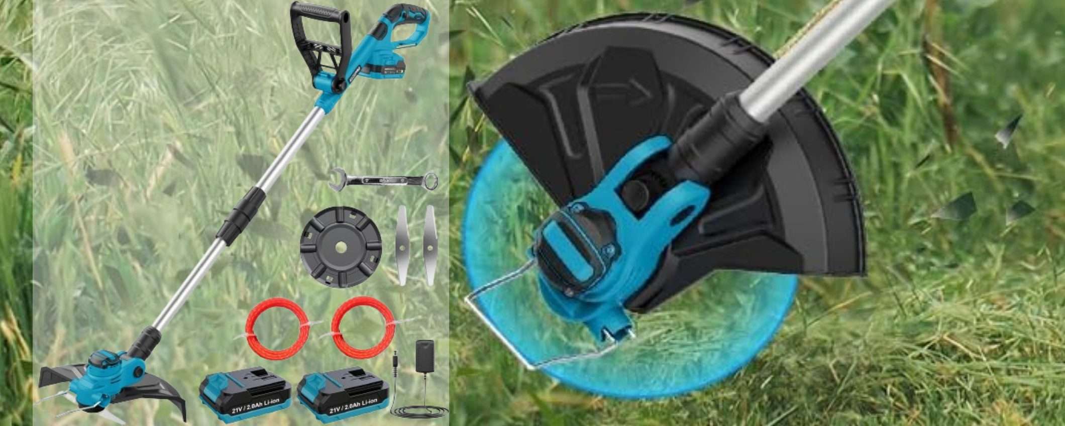Decespugliatore a 72€ su Amazon: MEGA kit con 2 batterie e accessori inclusi Decespugliatore a 72€ su Amazon: MEGA kit con 2 batterie e accessori inclusi