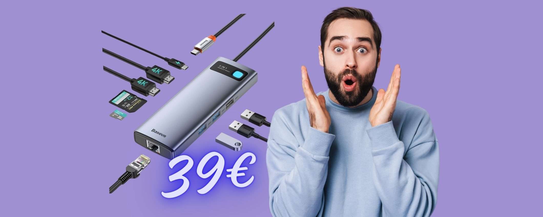 Docking Station 9 in 1: TUTTE le PORTE che vuoi a 39€ (Amazon) Docking Station 9 in 1: TUTTE le PORTE che vuoi a 39€ (Amazon)