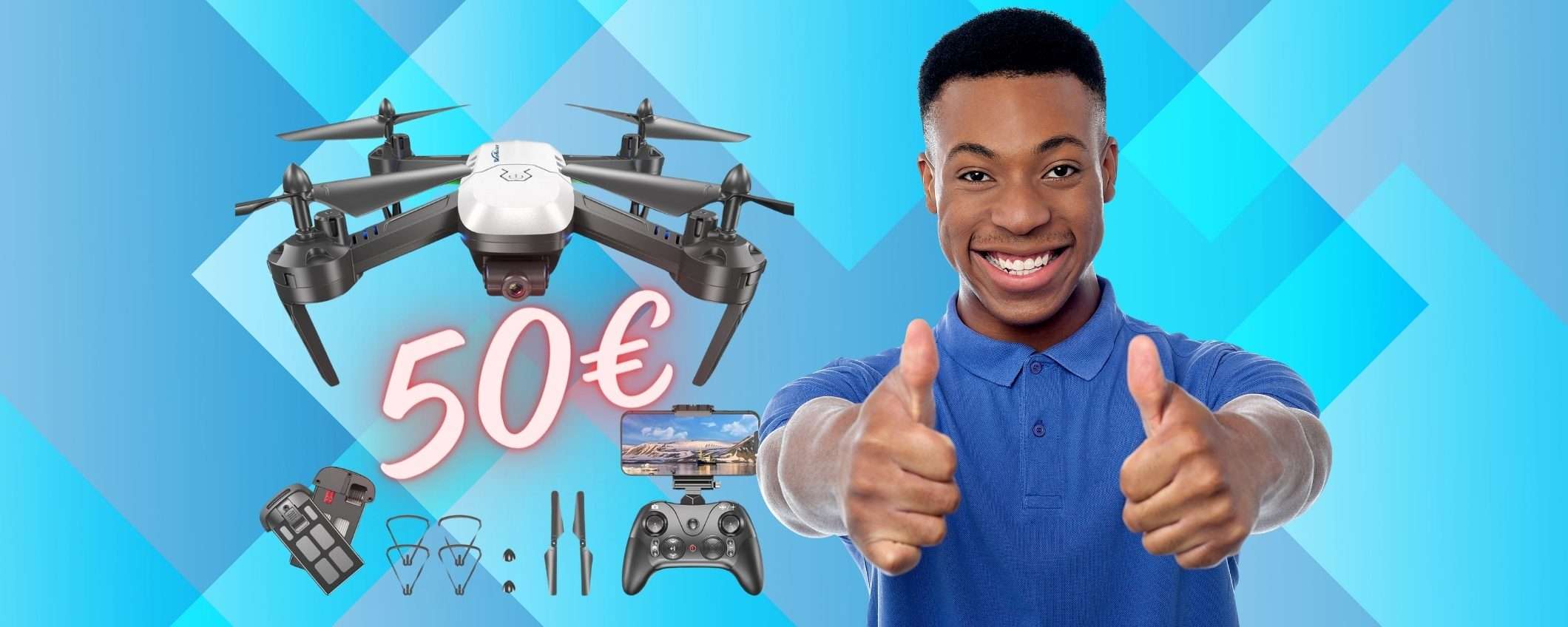 Drone con Telecamera HD, 2 batterie, semplice da usare, DOPPIO SCONTO Drone con Telecamera HD, 2 batterie, semplice da usare, DOPPIO SCONTO
