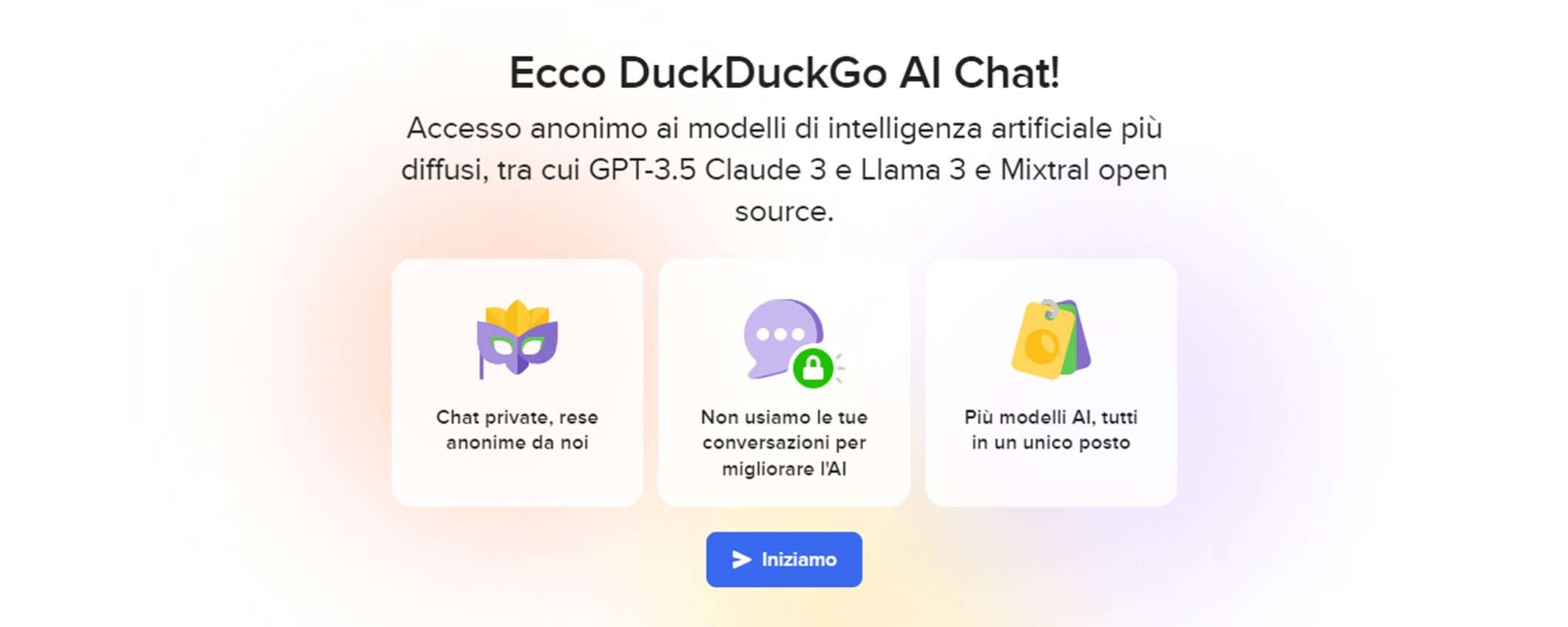 DuckDuckGo lancia un chatbot AI, con attenzione particolare alla privacy DuckDuckGo lancia un chatbot AI, con attenzione particolare alla privacy