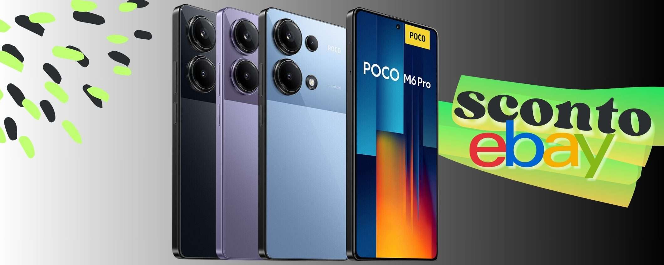 Xiaomi POCO M6 PRO smartphone galattico, 12/512GB a meno di 200€ Xiaomi POCO M6 PRO smartphone galattico, 12/512GB a meno di 200€