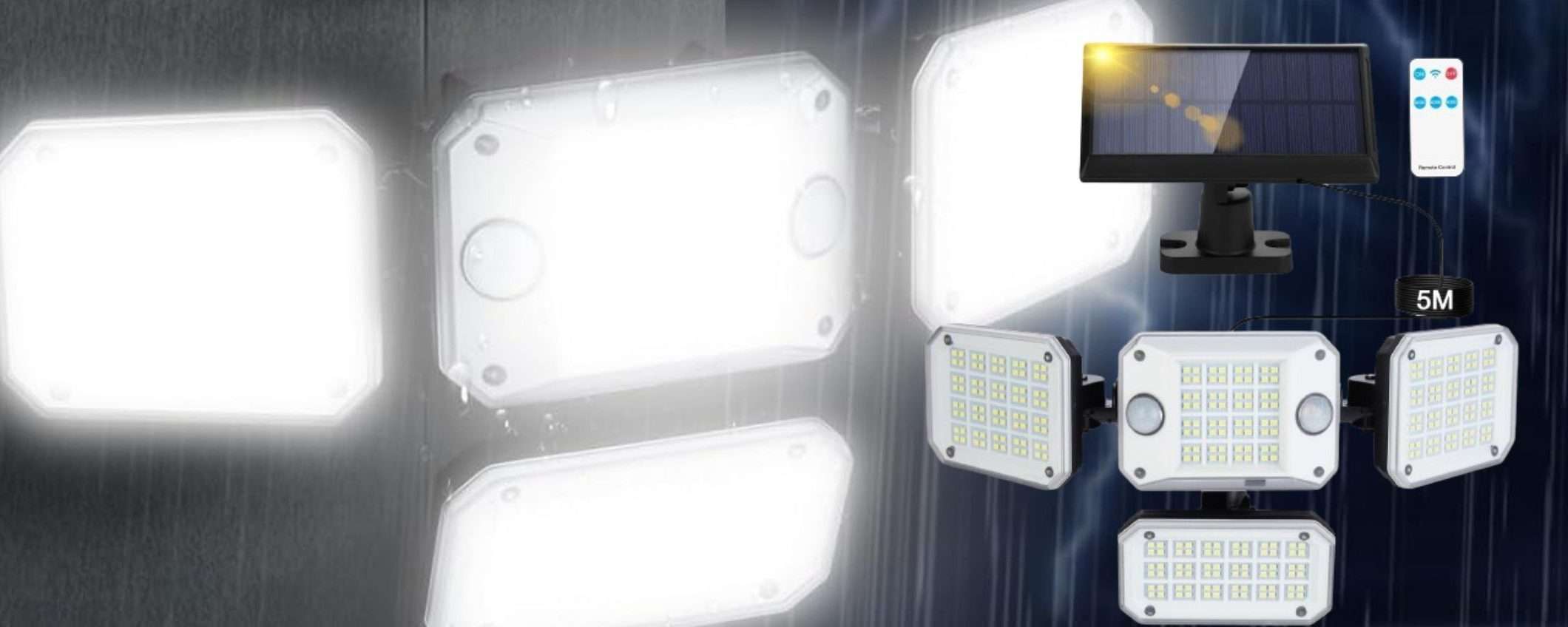 Faro solare 4 teste da 3500 lumen: luminosità STRAORDINARIA (21€) Faro solare 4 teste da 3500 lumen: luminosità STRAORDINARIA (21€)