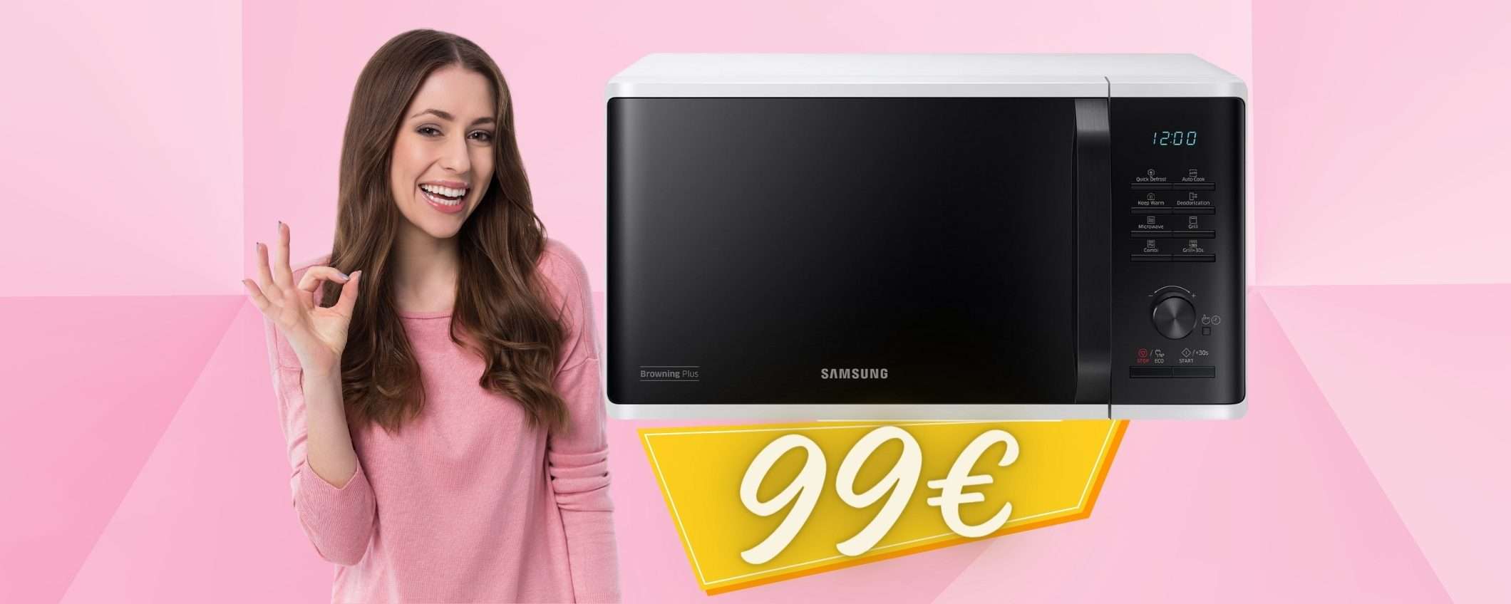 Forno a microonde Samsung da 1100 W e 23L a SOLI 99€, WOW Forno a microonde Samsung da 1100 W e 23L a SOLI 99€, WOW