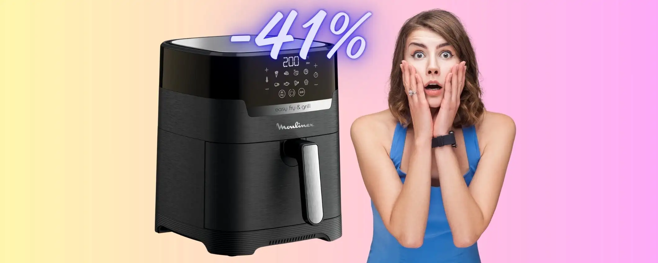 Friggitrice ad aria 2 in 1 con pannello touch al 41% in MENO Friggitrice ad aria 2 in 1 con pannello touch al 41% in MENO