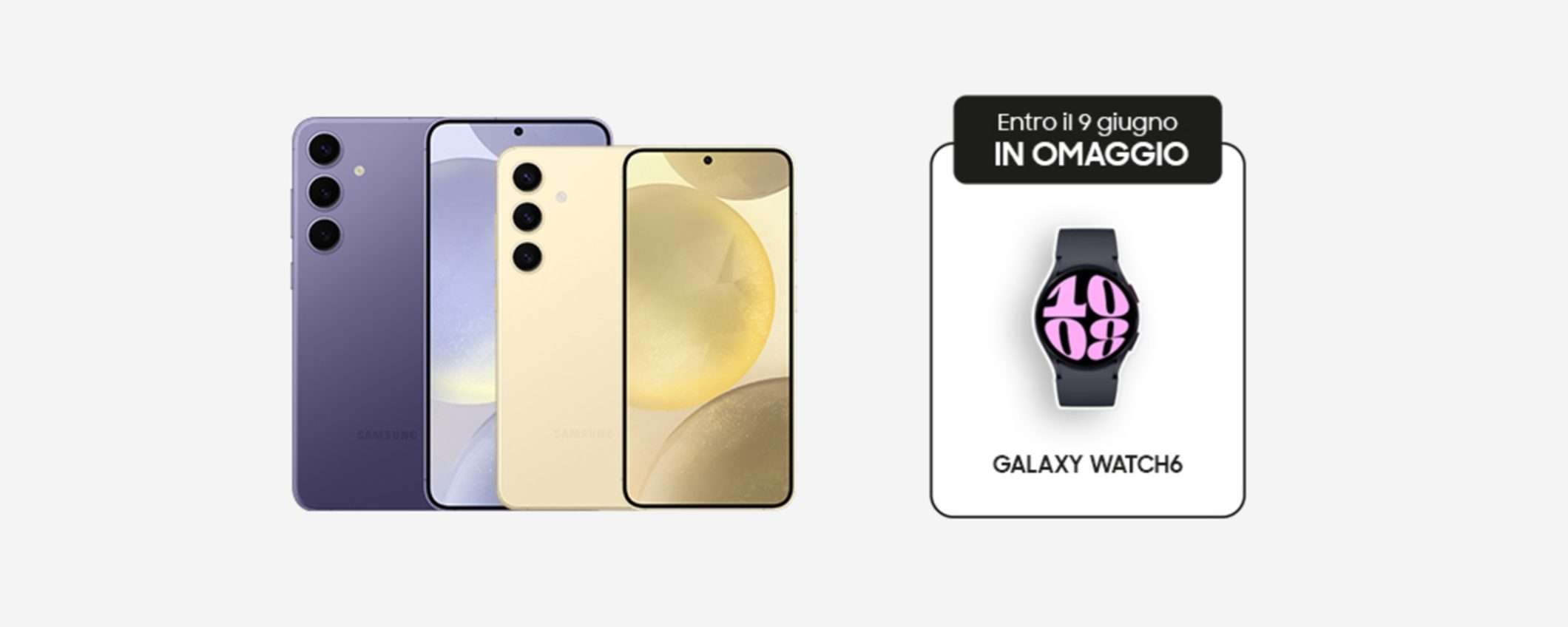 Samsung Galaxy Watch 6 in omaggio acquistando un Galaxy S24 Samsung Galaxy Watch 6 in omaggio acquistando un Galaxy S24