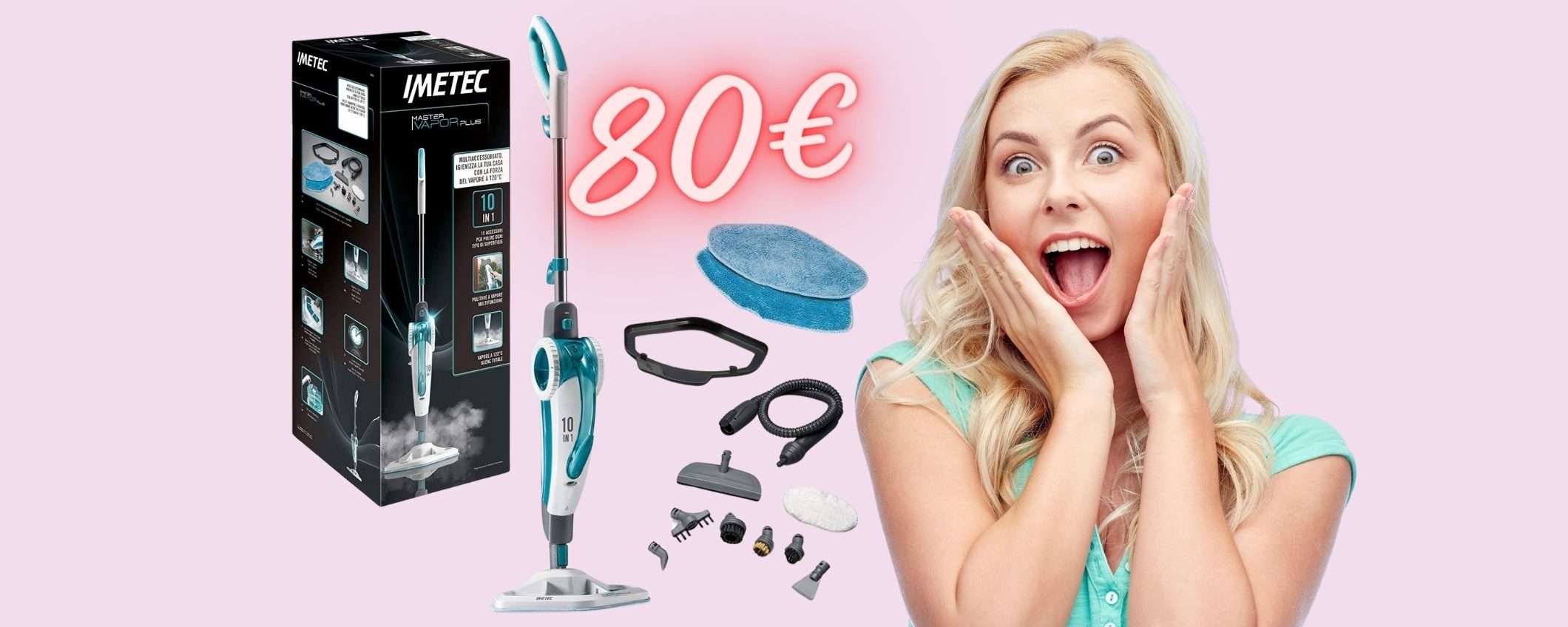 Imetec Master Vapor Plus: scopa elettrica a vapore per tutte le superfici Imetec Master Vapor Plus: scopa elettrica a vapore per tutte le superfici