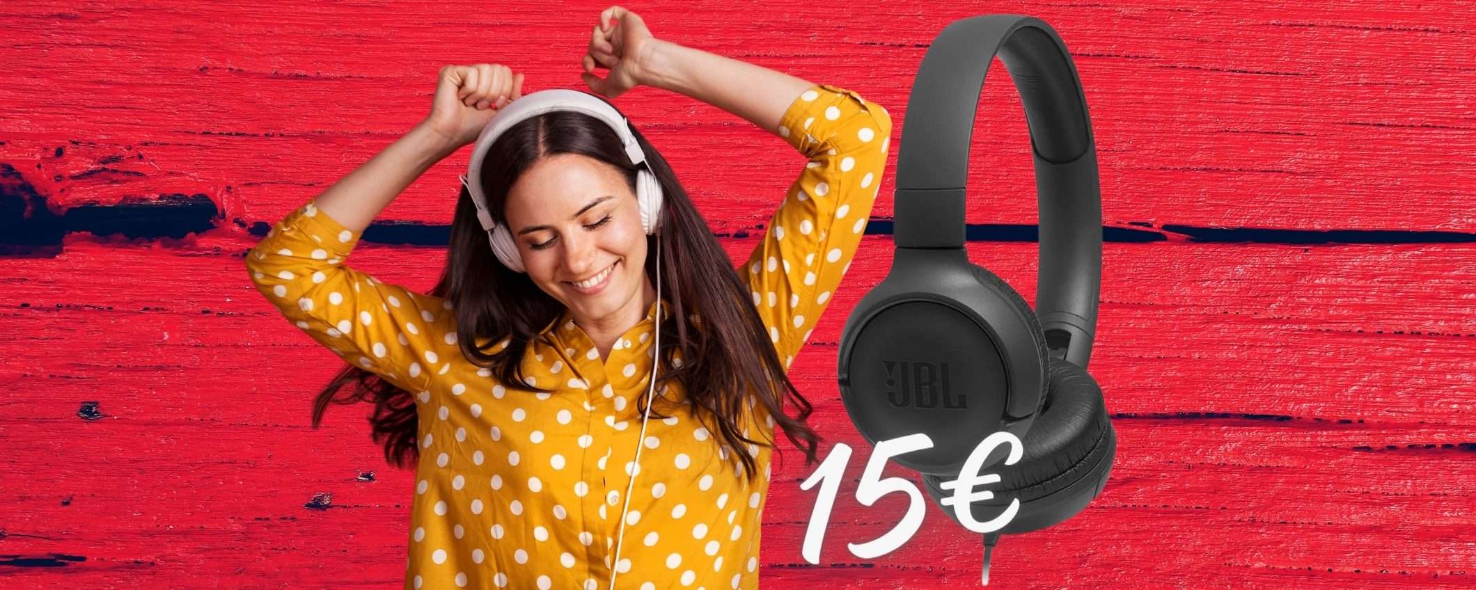 JBL Tune 500: cuffie cablate con microfono in SCONTO del 47% tue a 15€ JBL Tune 500: cuffie cablate con microfono in SCONTO del 47% tue a 15€