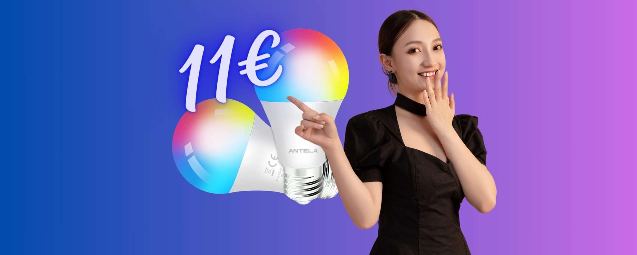 Lampadine Smart colorate compatibili con i comandi vocali, 2 a 11€ Lampadine Smart colorate compatibili con i comandi vocali, 2 a 11€