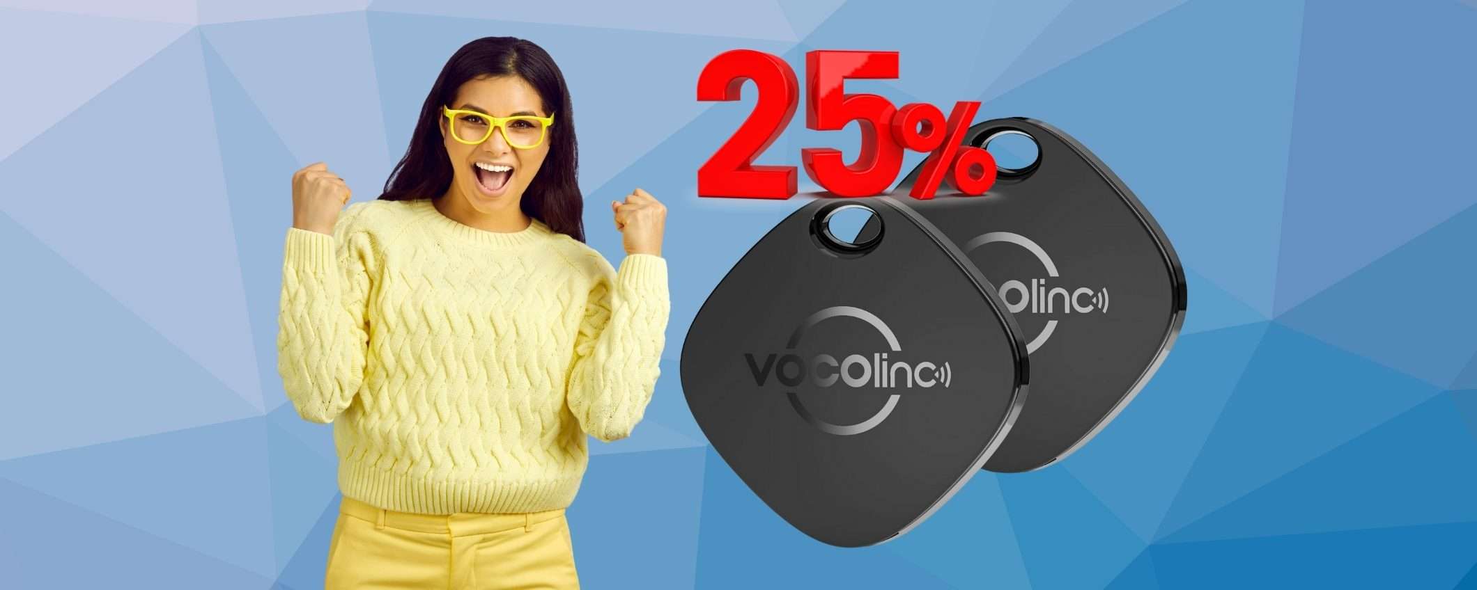 Localizzatore oggetti (2Pz), impermeabile e batteria sostituibile (-25%) Localizzatore oggetti (2Pz), impermeabile e batteria sostituibile (-25%)