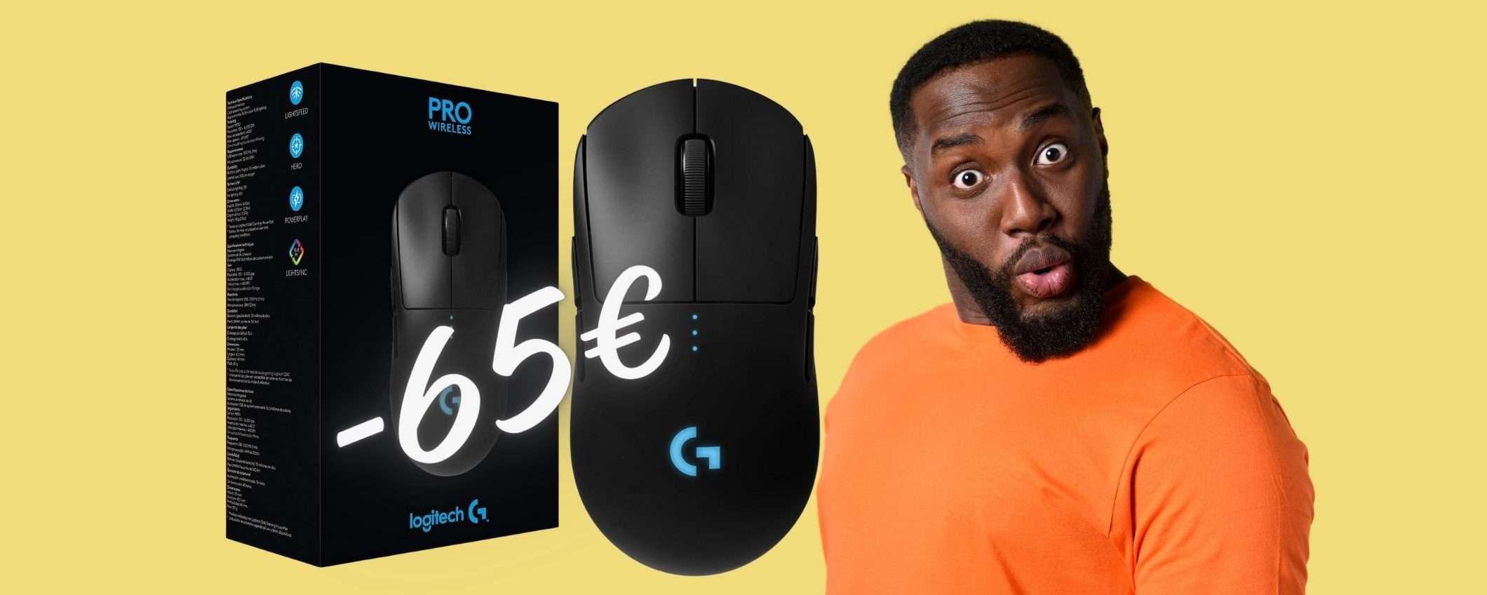 Logitech G PRO: il mouse wireless dei GAMER in SCONTO di 65€ su Amazon Logitech G PRO: il mouse wireless dei GAMER in SCONTO di 65€ su Amazon