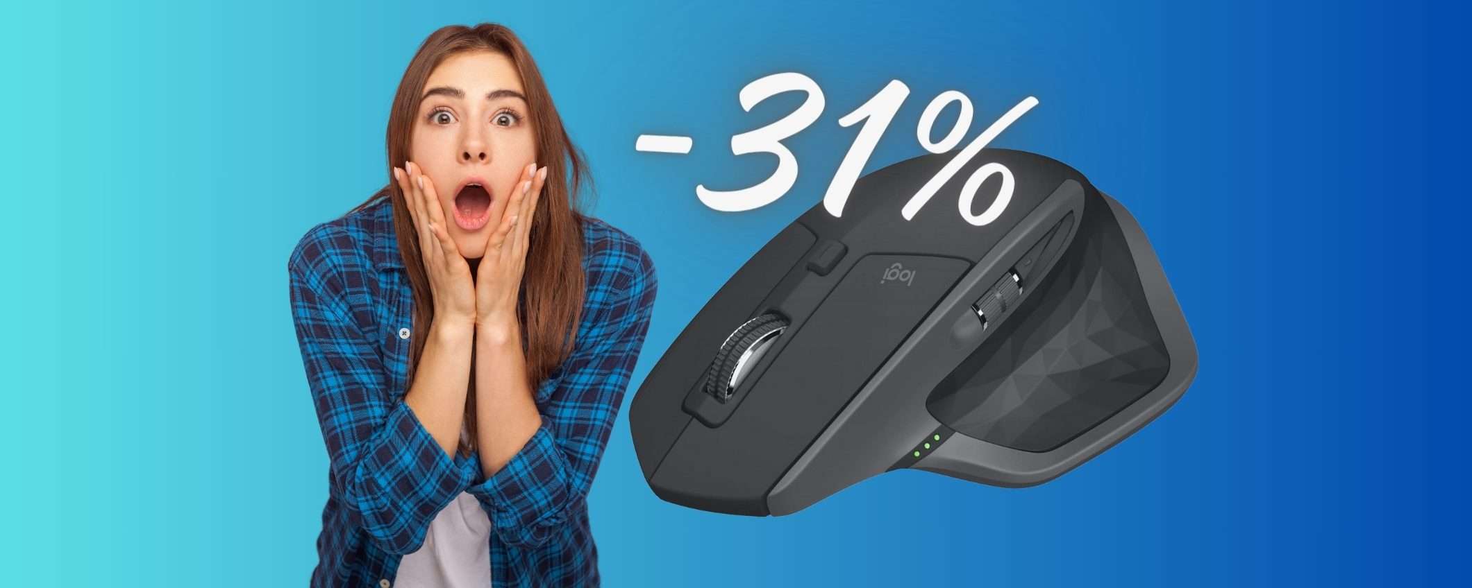 Logitech MX Master 2S: mouse wireless ergonomico per PC e Mac al 31% Logitech MX Master 2S: mouse wireless ergonomico per PC e Mac al 31%