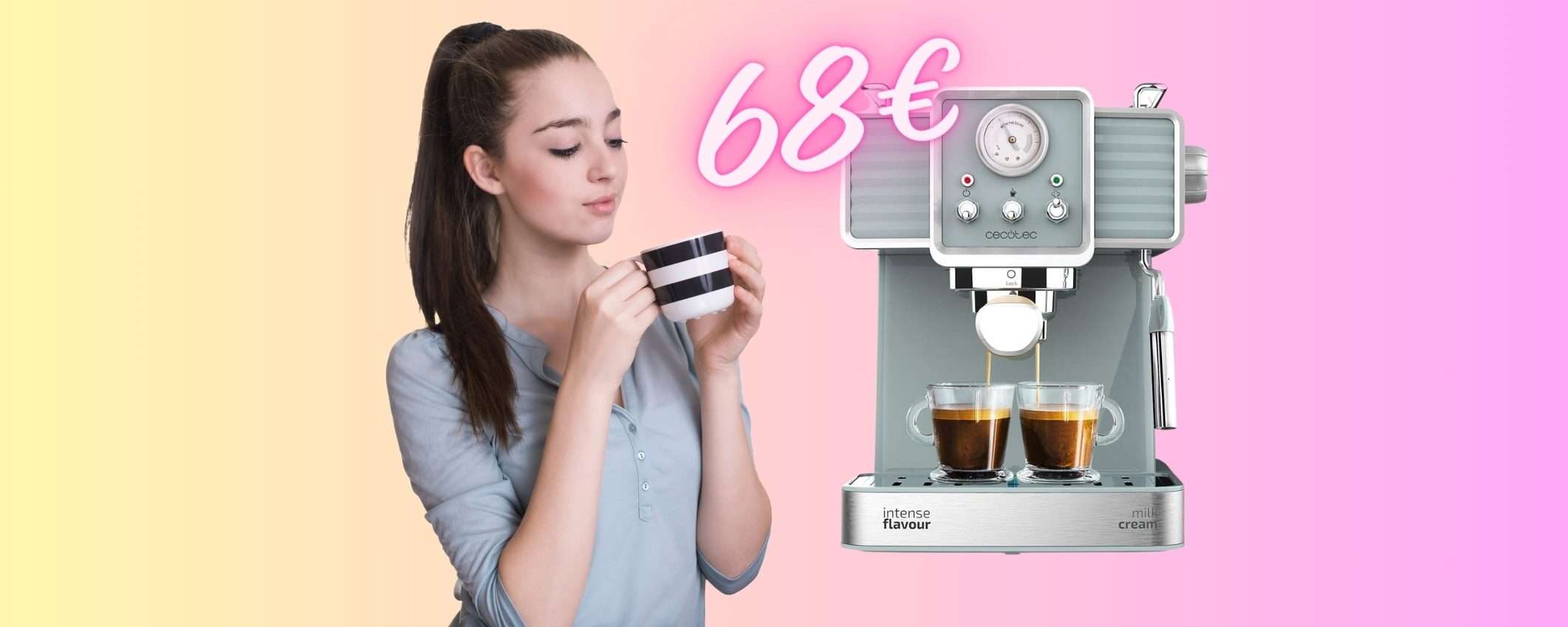 Macchina caffè vintage da 20 bar con lancia per cappuccino a SOLI 68€ Macchina caffè vintage da 20 bar con lancia per cappuccino a SOLI 68€