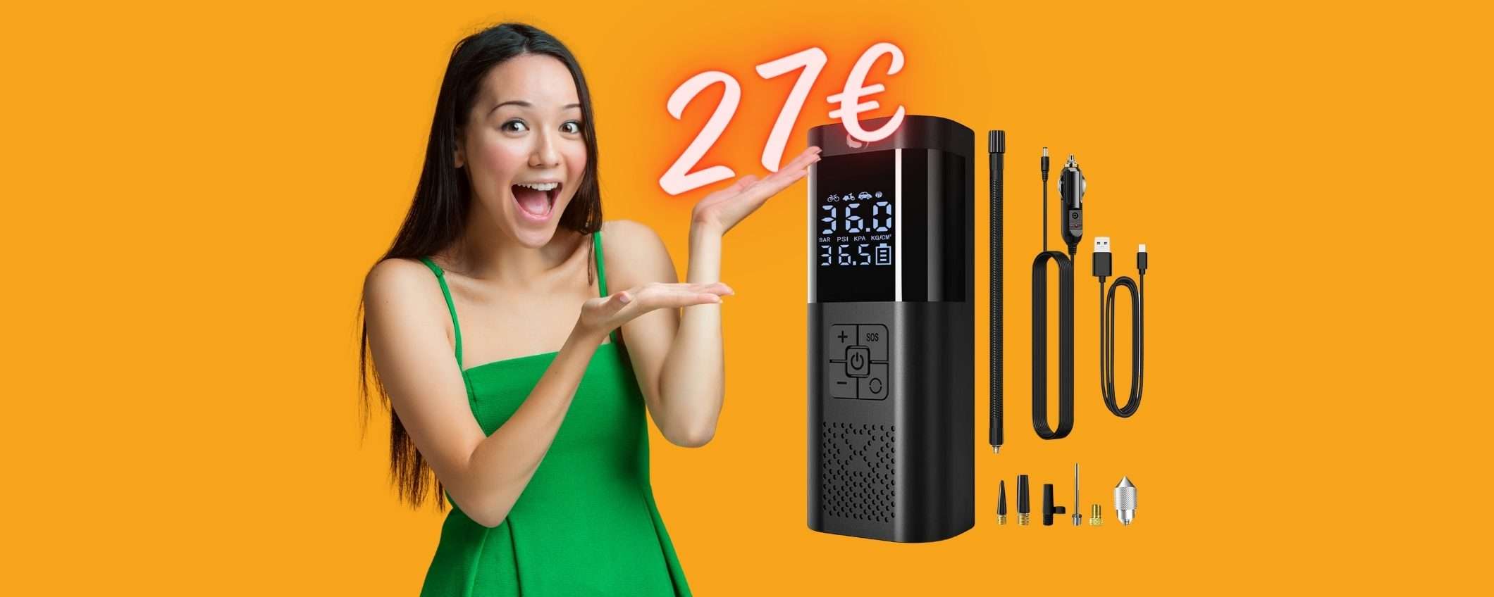 Mini compressore portatile con appena 27€ e gonfi TUTTO in POCO Mini compressore portatile con appena 27€ e gonfi TUTTO in POCO
