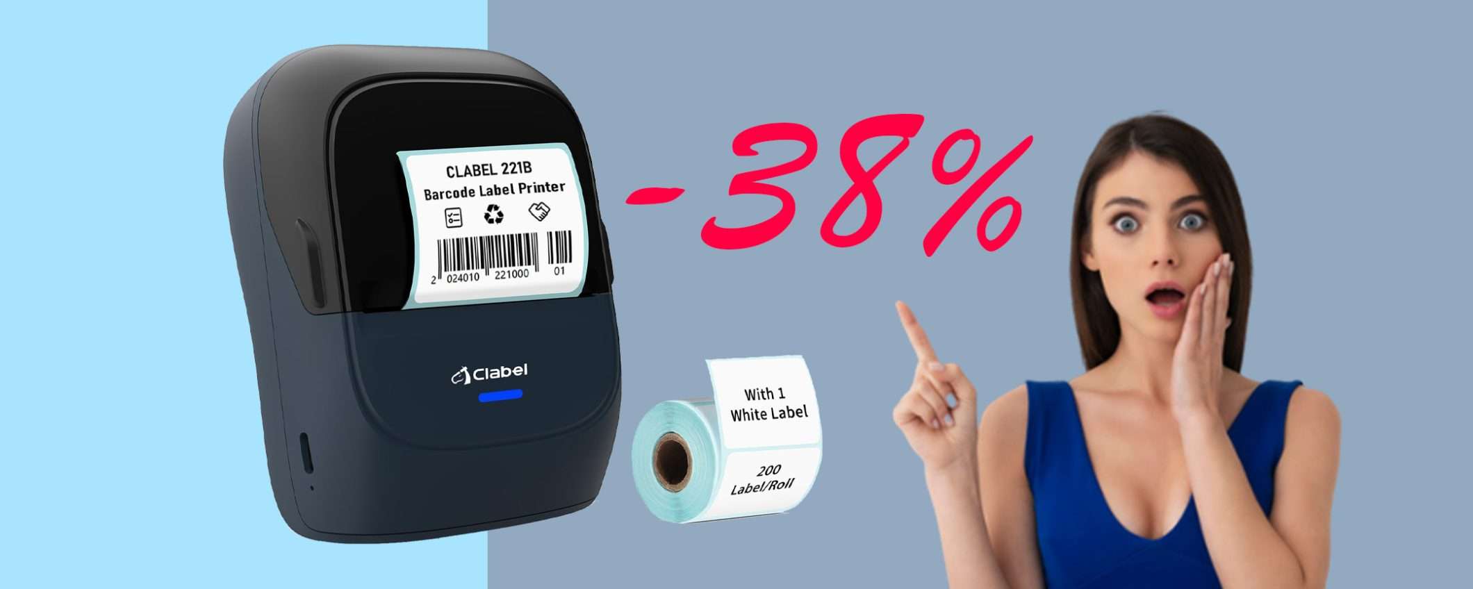 Mini stampante per etichette Bluetooth: risparmia il 38% su Amazon