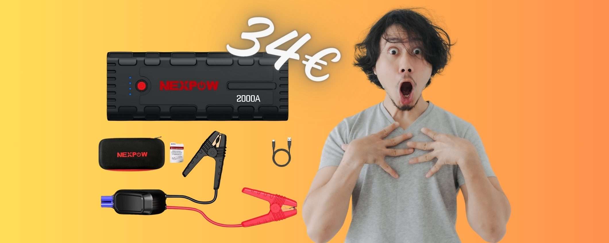 Non rimanere con la batteria dell'auto a terra: avviatore d'emergenza a 34€ Non rimanere con la batteria dell'auto a terra: avviatore d'emergenza a 34€