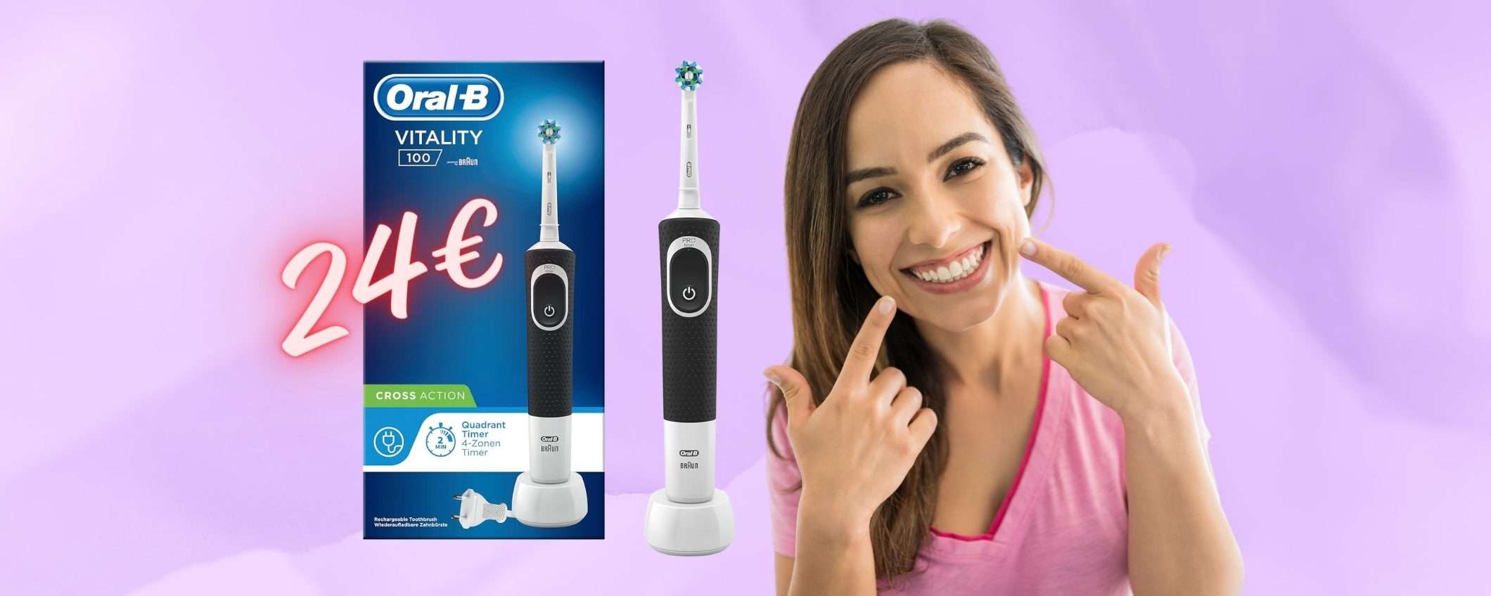 Oral-B Vitality 100: lo spazzolino elettrico più ECONOMICO (24€) Oral-B Vitality 100: lo spazzolino elettrico più ECONOMICO (24€)