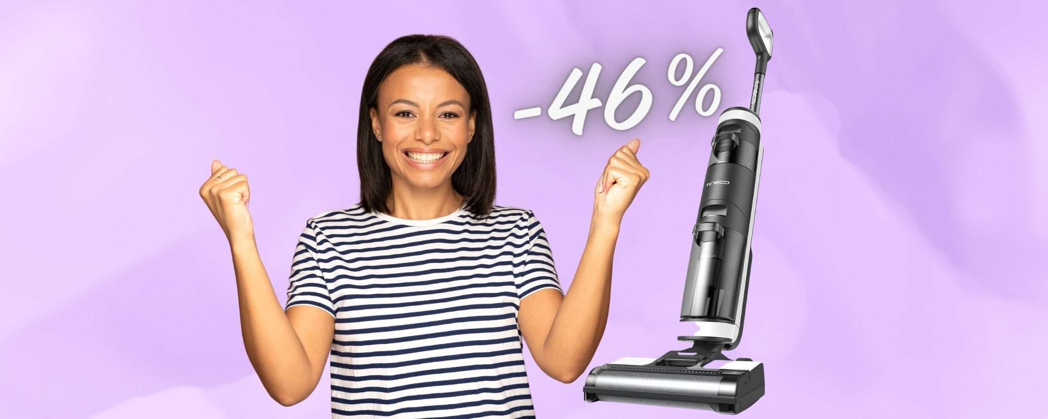 Pavimenti puliti con l'aspirapolvere e lavapavimenti senza fili Tineco (-46%)