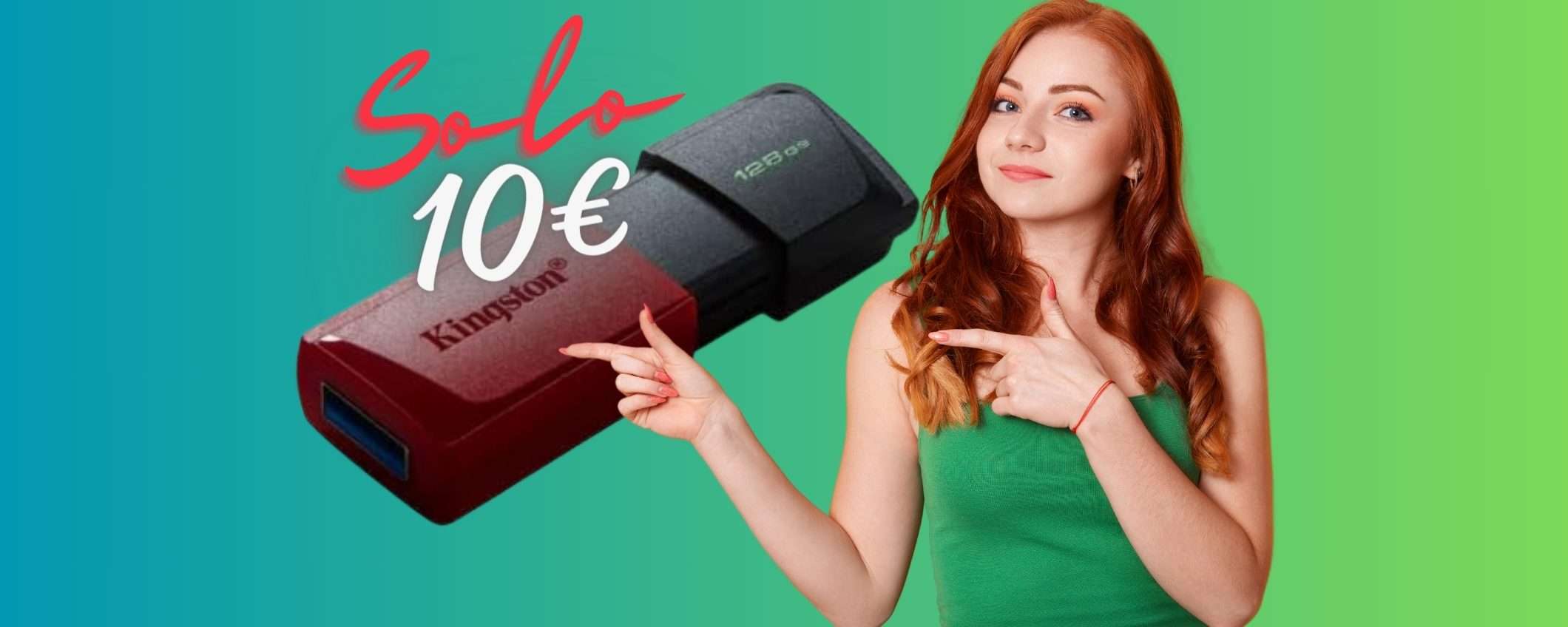 Pendrive Kingston da 128GB a PREZZO BOMBA su Amazon, soli 10€ Pendrive Kingston da 128GB a PREZZO BOMBA su Amazon, soli 10€