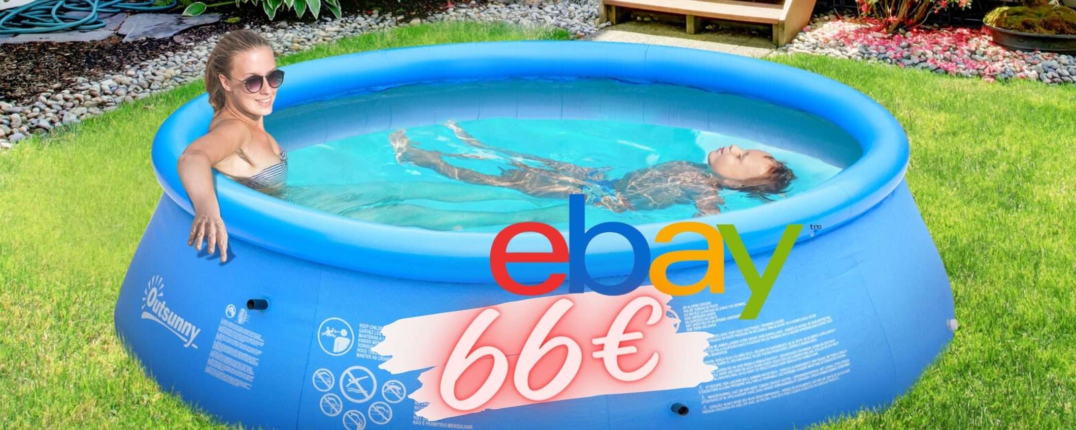 Piscina gonfiabile in PVC e le vacanze non finiscono, solo 66€ su eBay Piscina gonfiabile in PVC e le vacanze non finiscono, solo 66€ su eBay