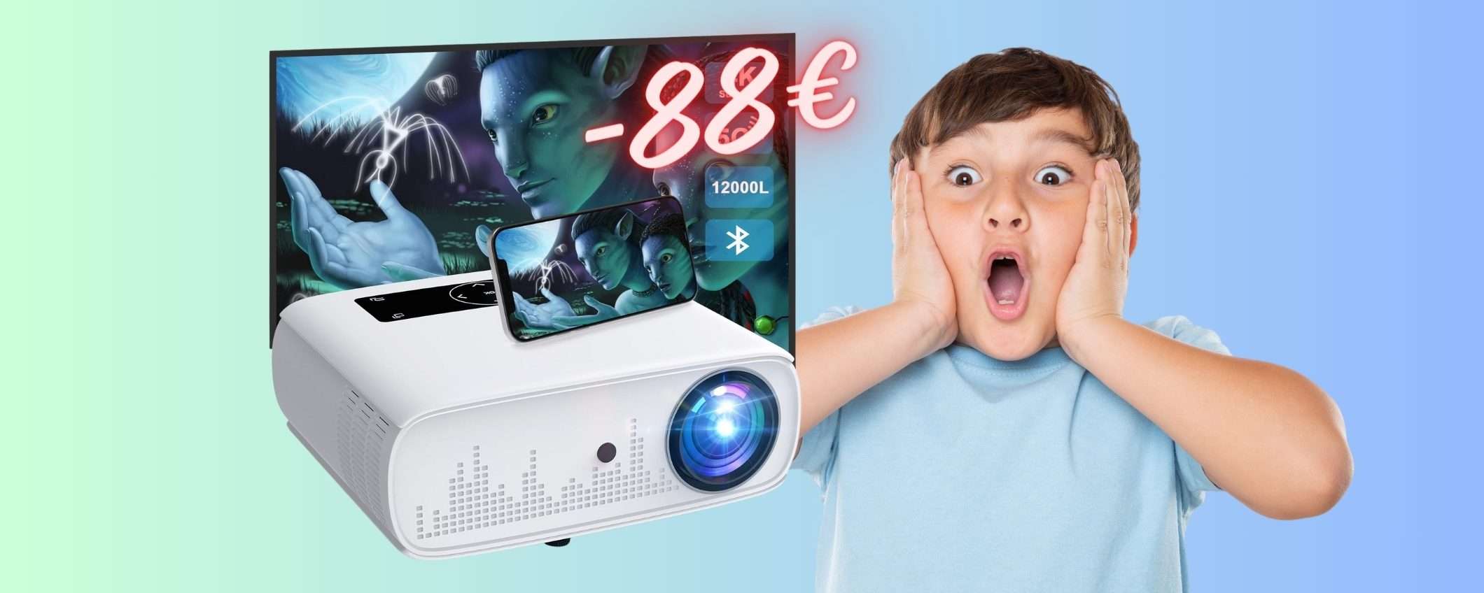 Proiettore WiFi in DOPPIO SCONTO tuo con un RISPARMIO di 88€ Proiettore WiFi in DOPPIO SCONTO tuo con un RISPARMIO di 88€