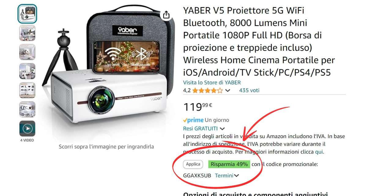 proiettore-wifi-fhd-borsa-treppiede-sconto-49-amazon-coupon