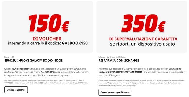 promozione mediaworld galaxy book4 edge