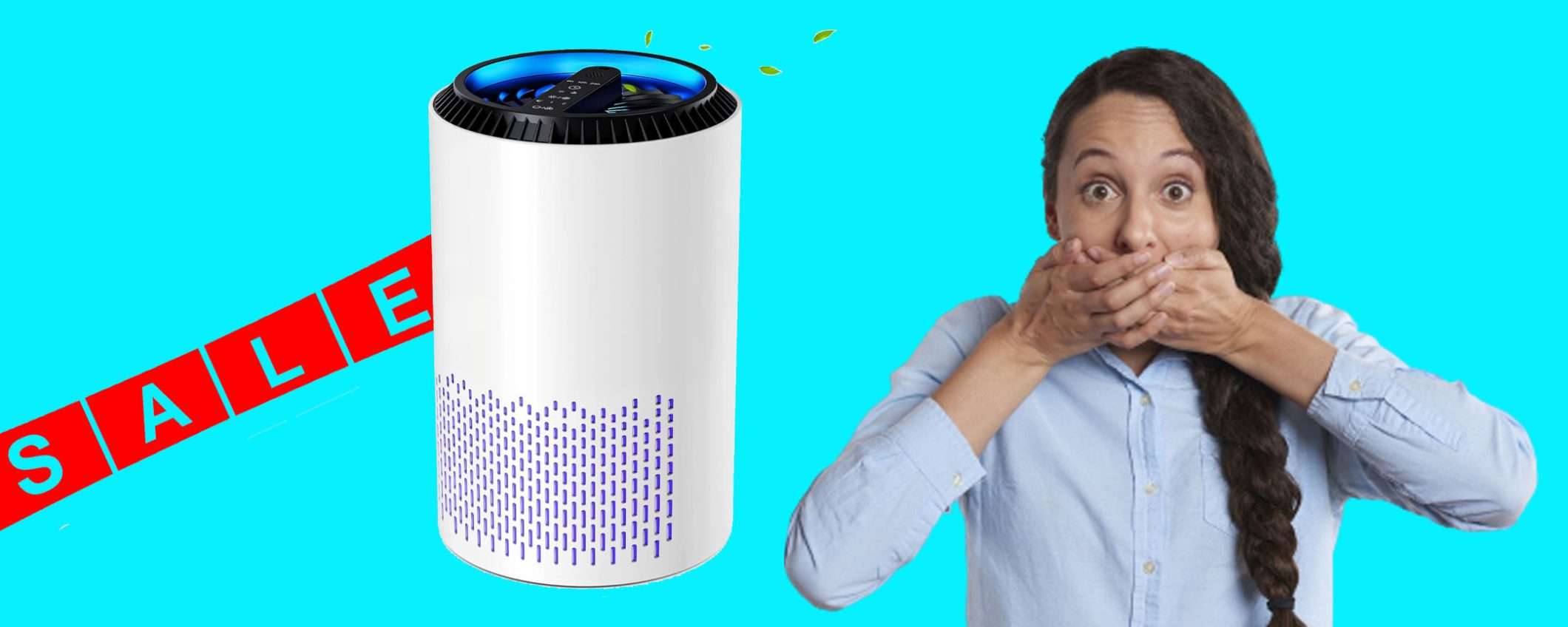 Purificatore d'aria portatile elimina odori: sconto TOP del 15%