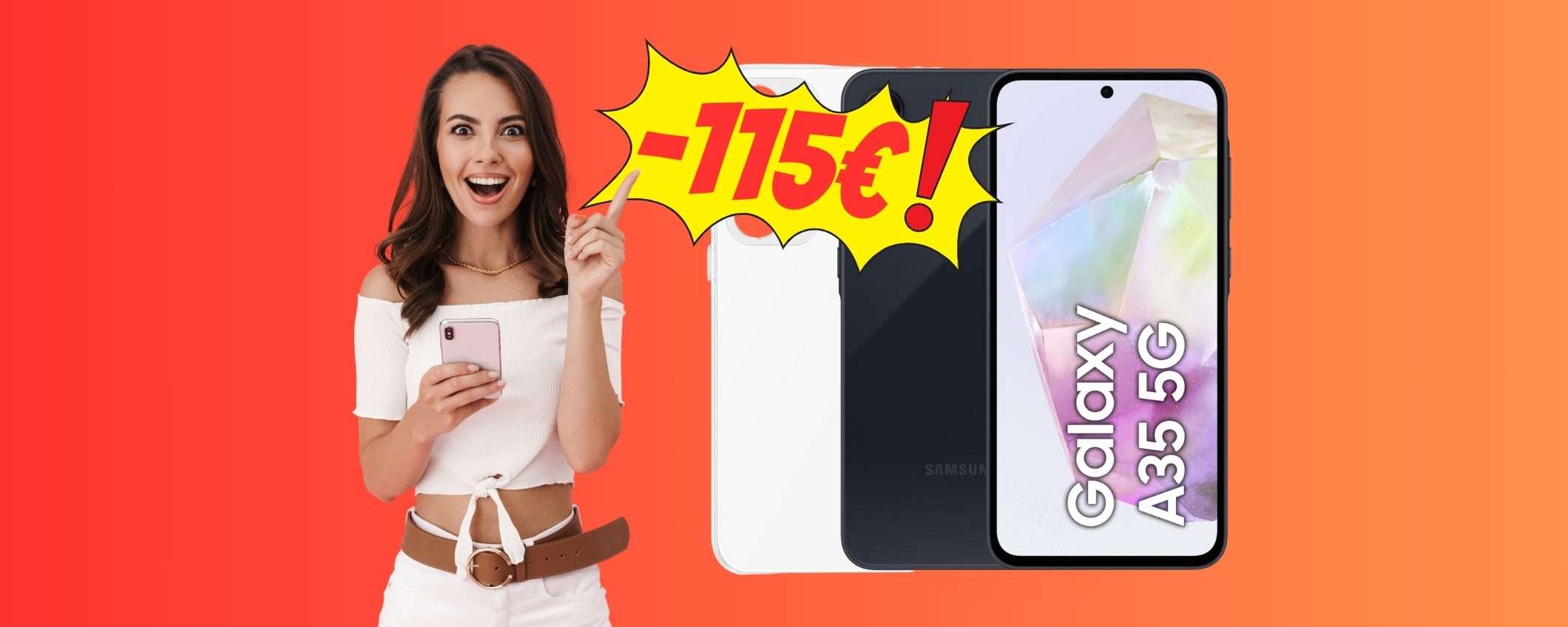 Samsung Galaxy A35 5G da 128GB, con Android 14 a 115€ in MENO Samsung Galaxy A35 5G da 128GB, con Android 14 a 115€ in MENO