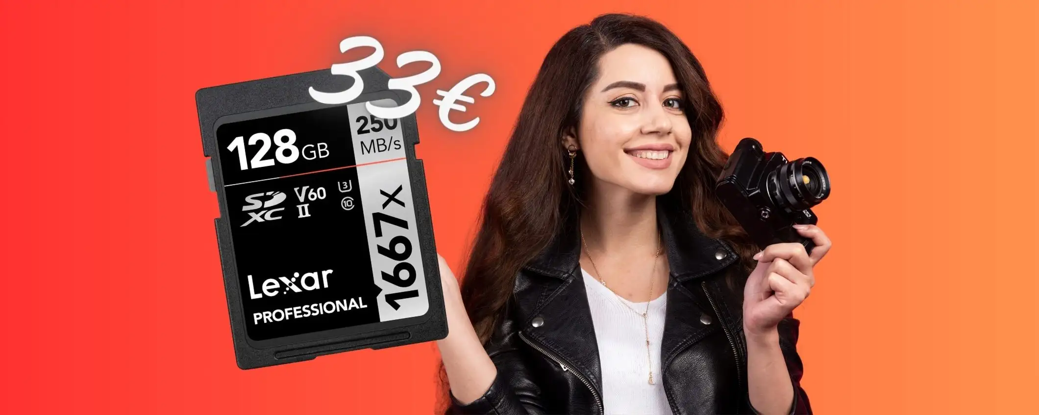 Scheda SD Lexar Professional: 128GB, 250 MB/s e classe 10 tua a 33€ Scheda SD Lexar Professional: 128GB, 250 MB/s e classe 10 tua a 33€