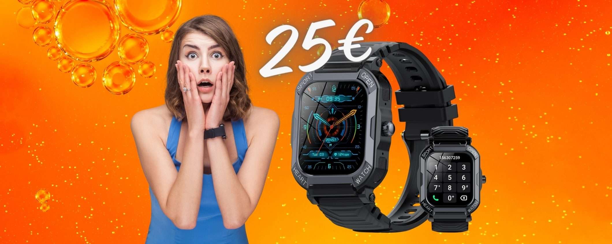 Smartwatch con funzioni TOP tra cui microfono per chiamate TUO a 25€ Smartwatch con funzioni TOP tra cui microfono per chiamate TUO a 25€