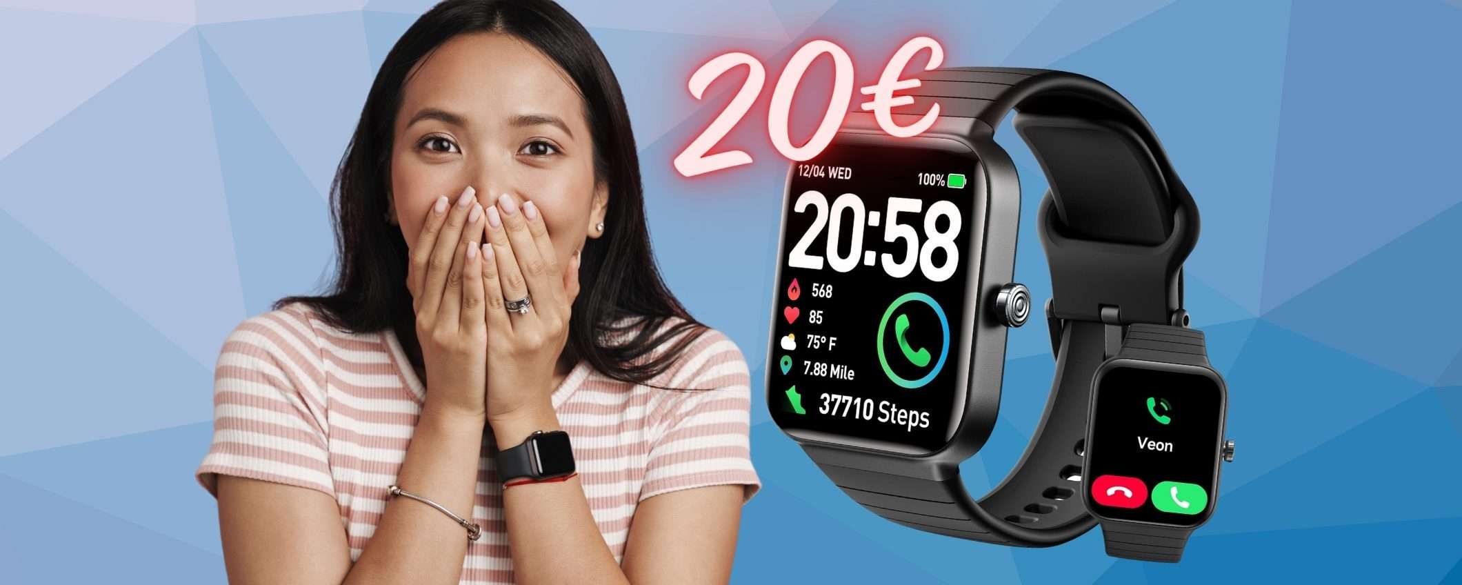 SOLO 20€ e ottieni questo smartwatch con microfono e 110 profili sport SOLO 20€ e ottieni questo smartwatch con microfono e 110 profili sport