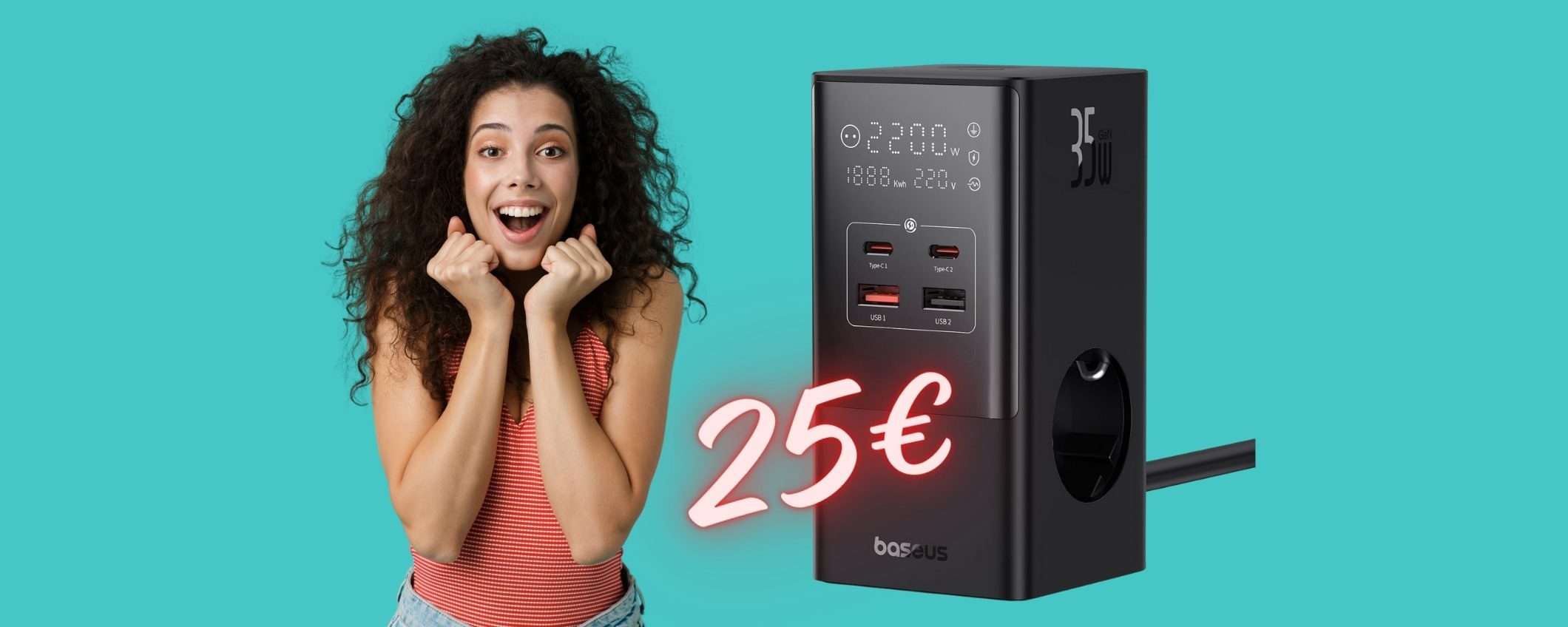 Stazione di ricarica SALVA SPAZIO da 35 W tua a soli 25€ con il COUPON Stazione di ricarica SALVA SPAZIO da 35 W tua a soli 25€ con il COUPON