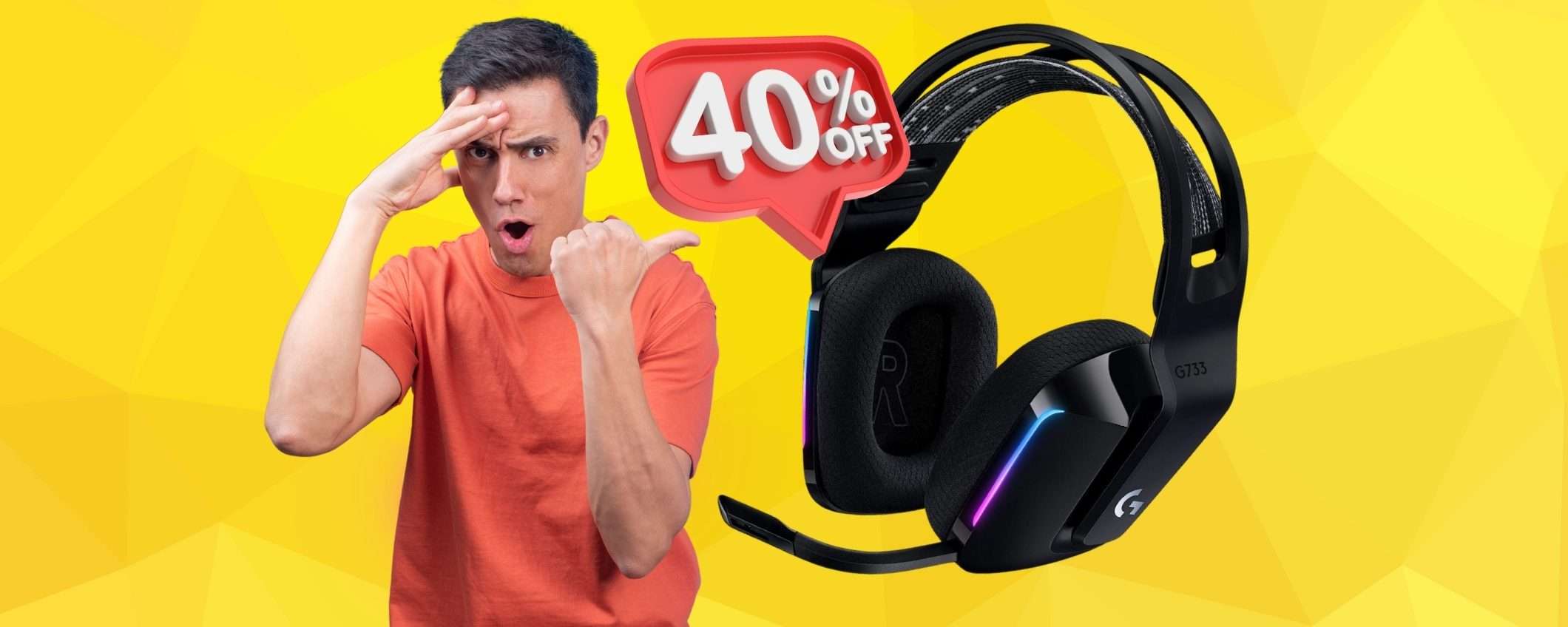 SUPER SCONTO del 40% sulle cuffie da gaming Logitech G733 (anche a rate) SUPER SCONTO del 40% sulle cuffie da gaming Logitech G733 (anche a rate)